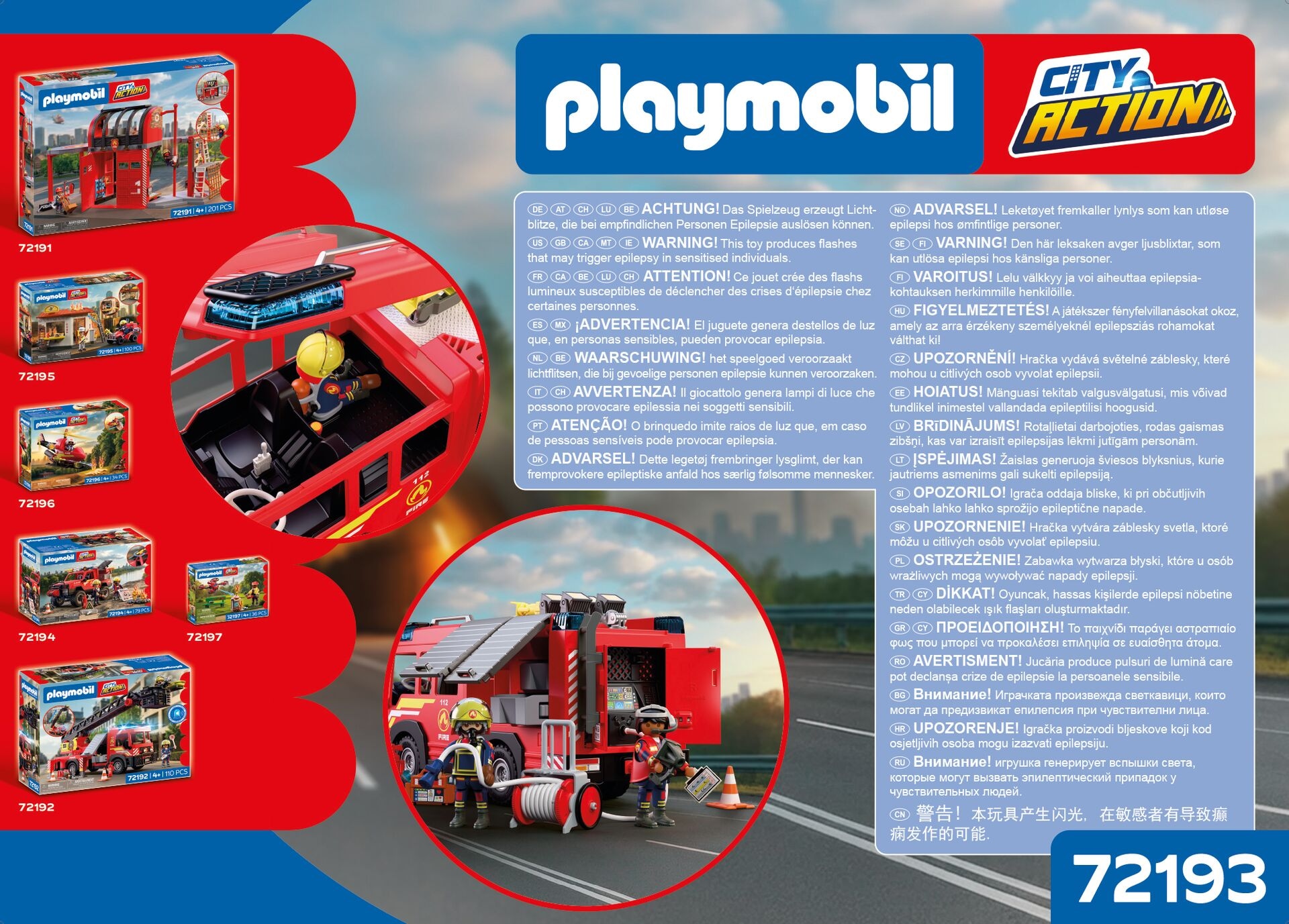 Playmobil® Konstruktions-Spielset »Feuerwehr-Rüstfahrzeug (72193), City Action« mit Licht- und Soundeffekten