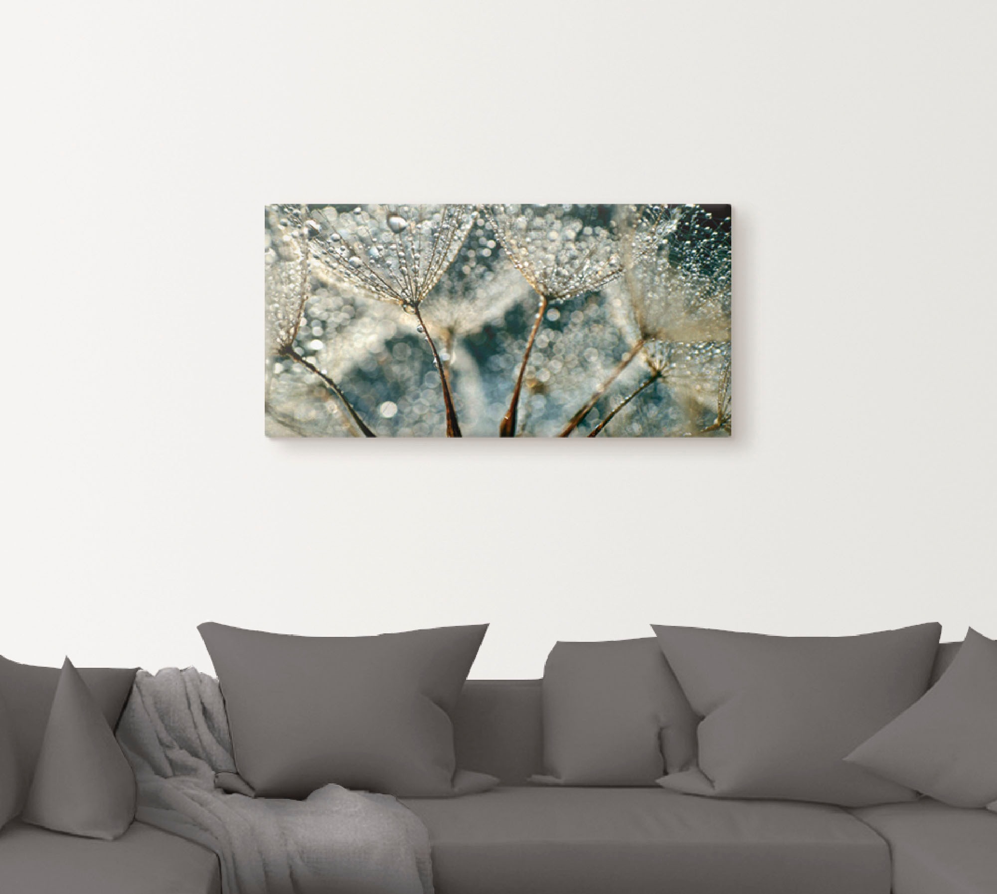 Artland Wandbild »Pusteblume Regenschauer«, Blumen, (1 St.), als Alubild, Outdoorbild, Leinwandbild, Poster, Wandaufkleber