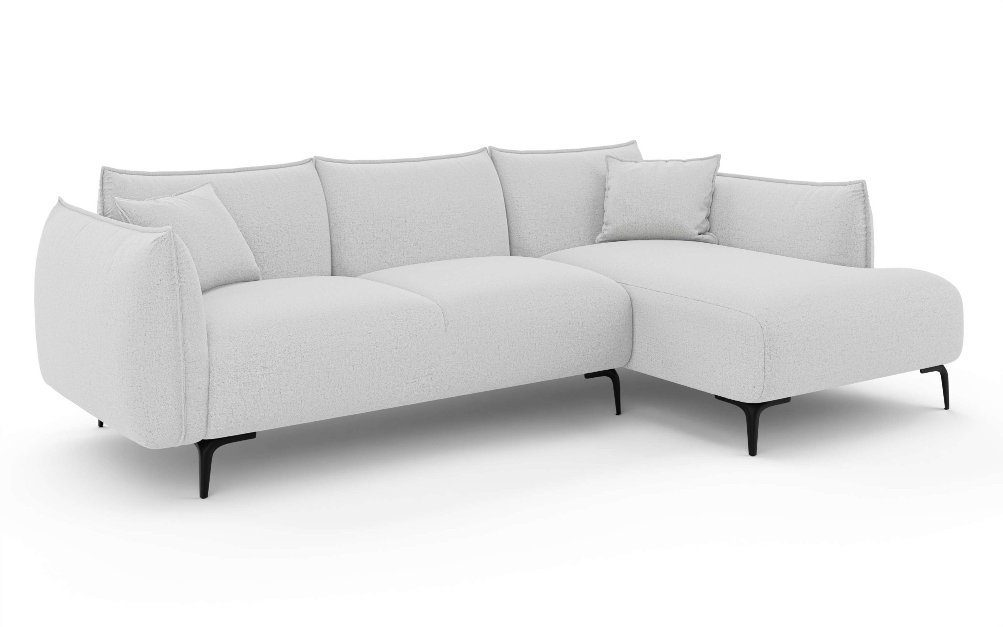 LeGer Home by Lena Gercke Ecksofa »Adelita mit Ottomane links oder rechts bestellbar, B/H/T 270/97/168«, L-Form mit Wellenunterfederung, enthält 2 Zierkissen
