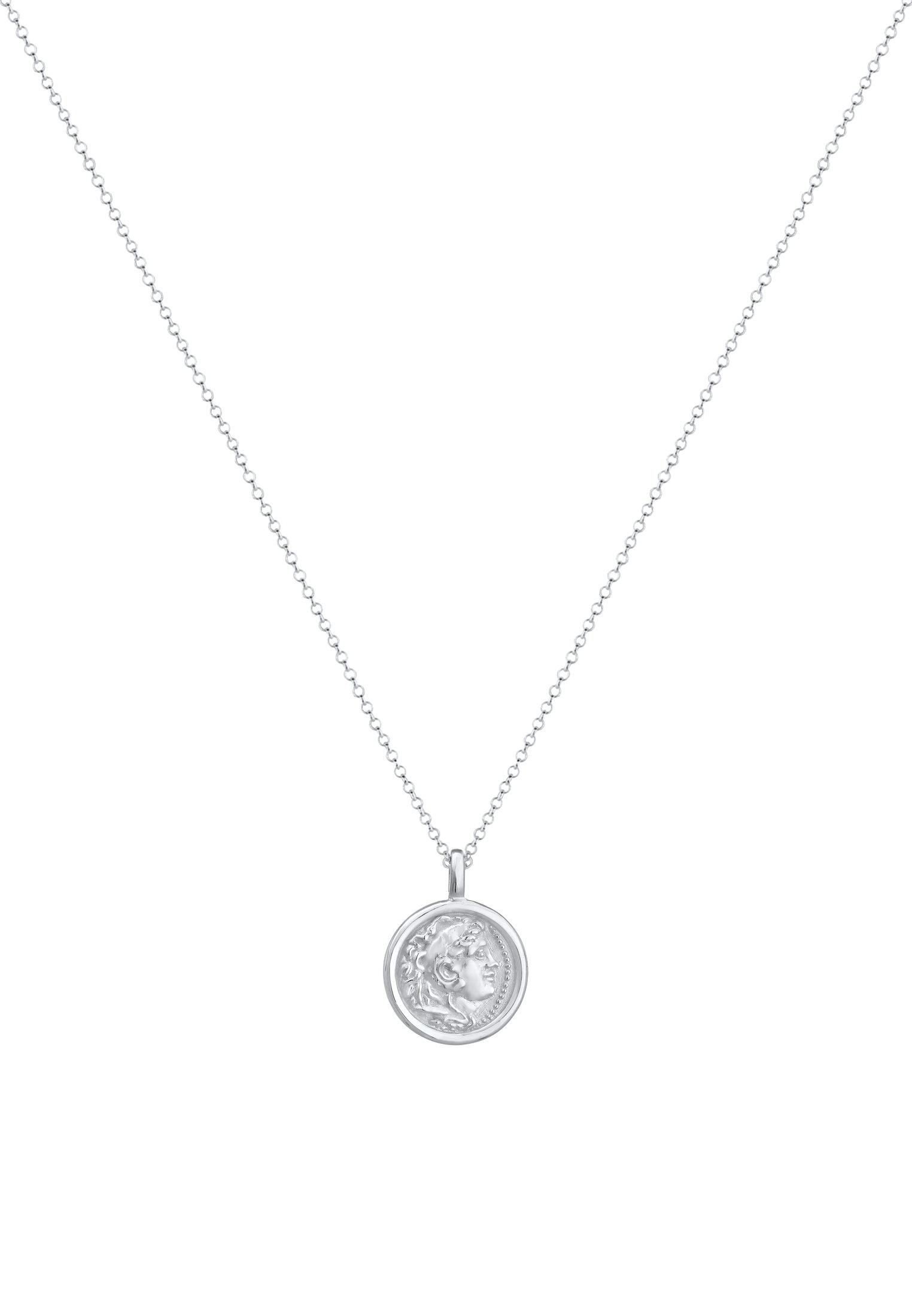 Elli Kette mit Anhänger »Halskette Münze Plättchen Coin Vintage Antik 925er Silber«