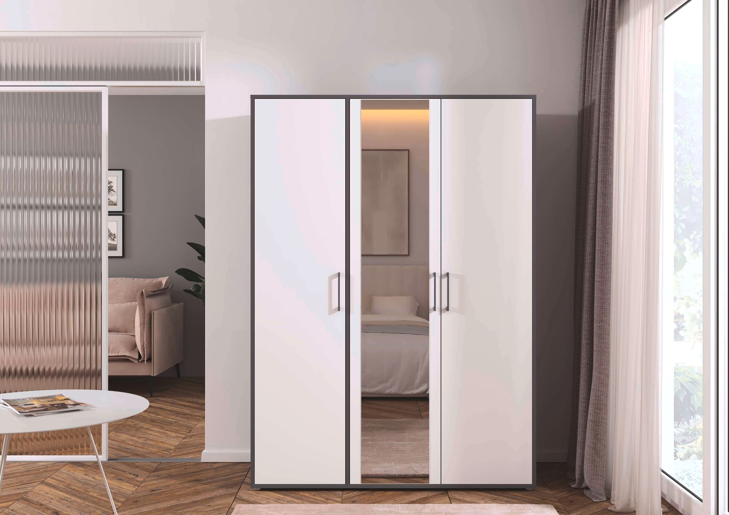 INOSIGN BY RAUCH Kleiderschrank »Schrank Garderobe Schlafzimmer Stauraum PAULLY TOPSELLER Wäscheschrank«, (mit 3 unterschiedlichen Griff-Varianten), OTTOS CHOICE 3 Griffvarianten MADE IN GERMANY