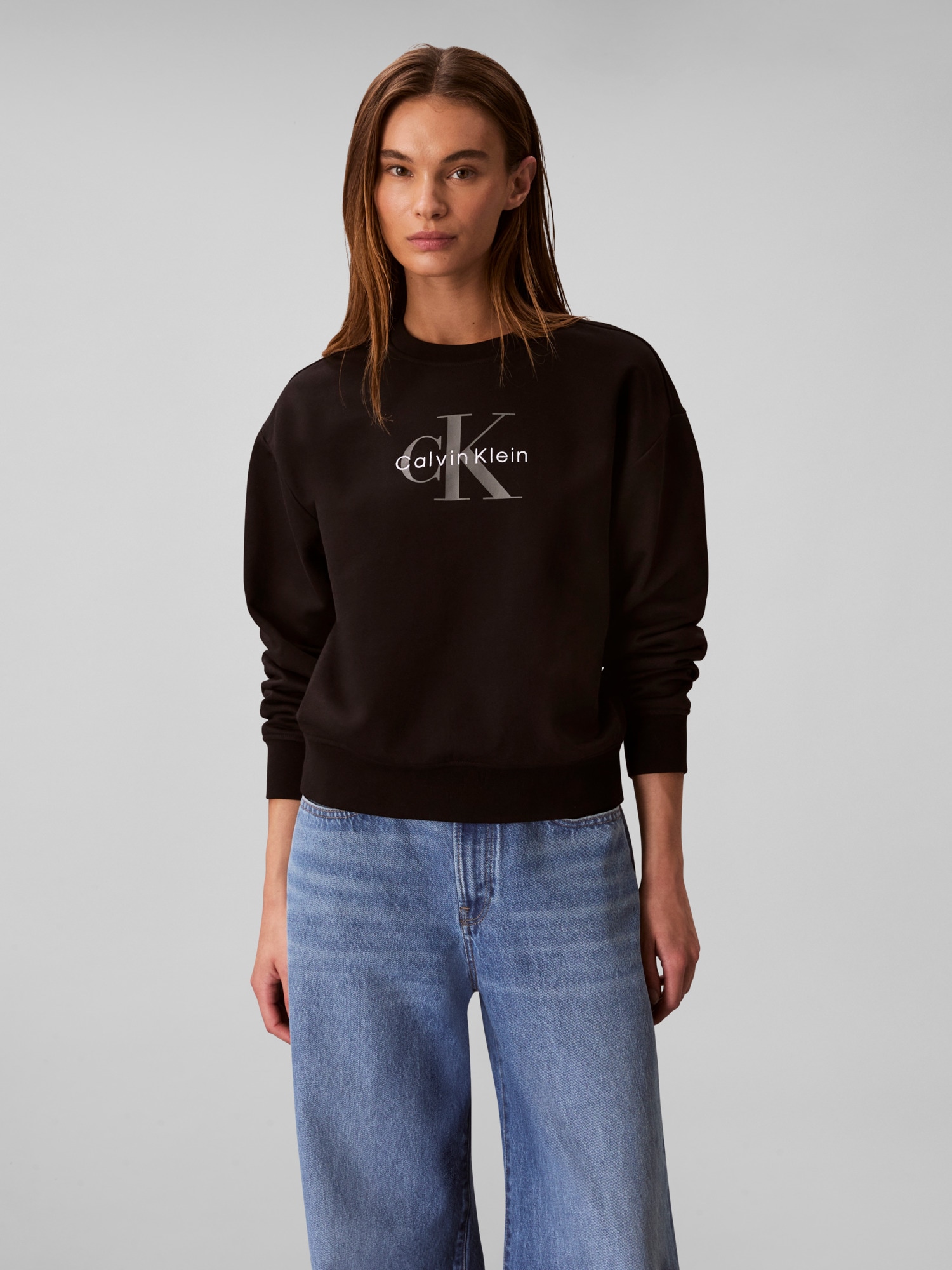Calvin Klein Jeans Sweatshirt »LS MNLG FRNCH TRRY R«, Mit Rundhalsausschnitt
