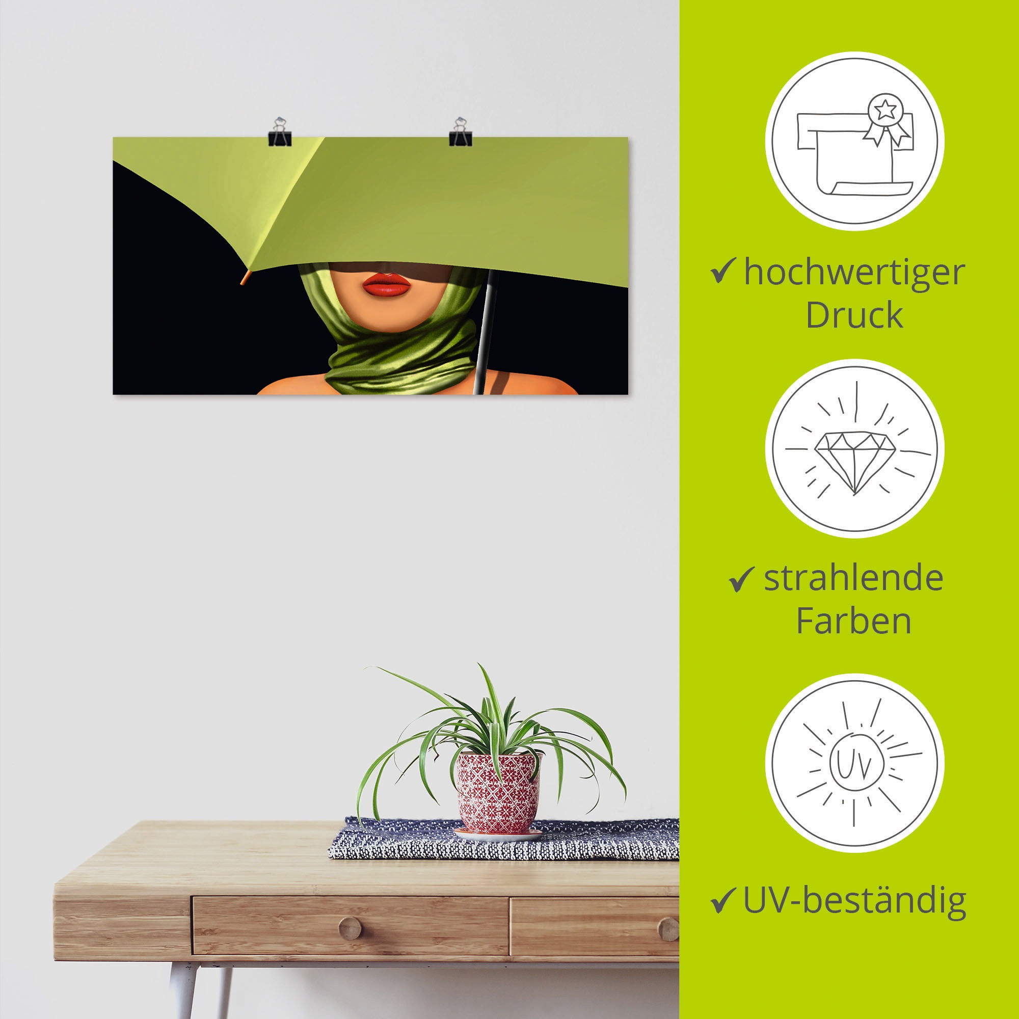 Artland Wandbild »Rote Lippen«, Mode, (1 St.), als Leinwandbild, Poster, Wandaufkleber in verschied. Größen