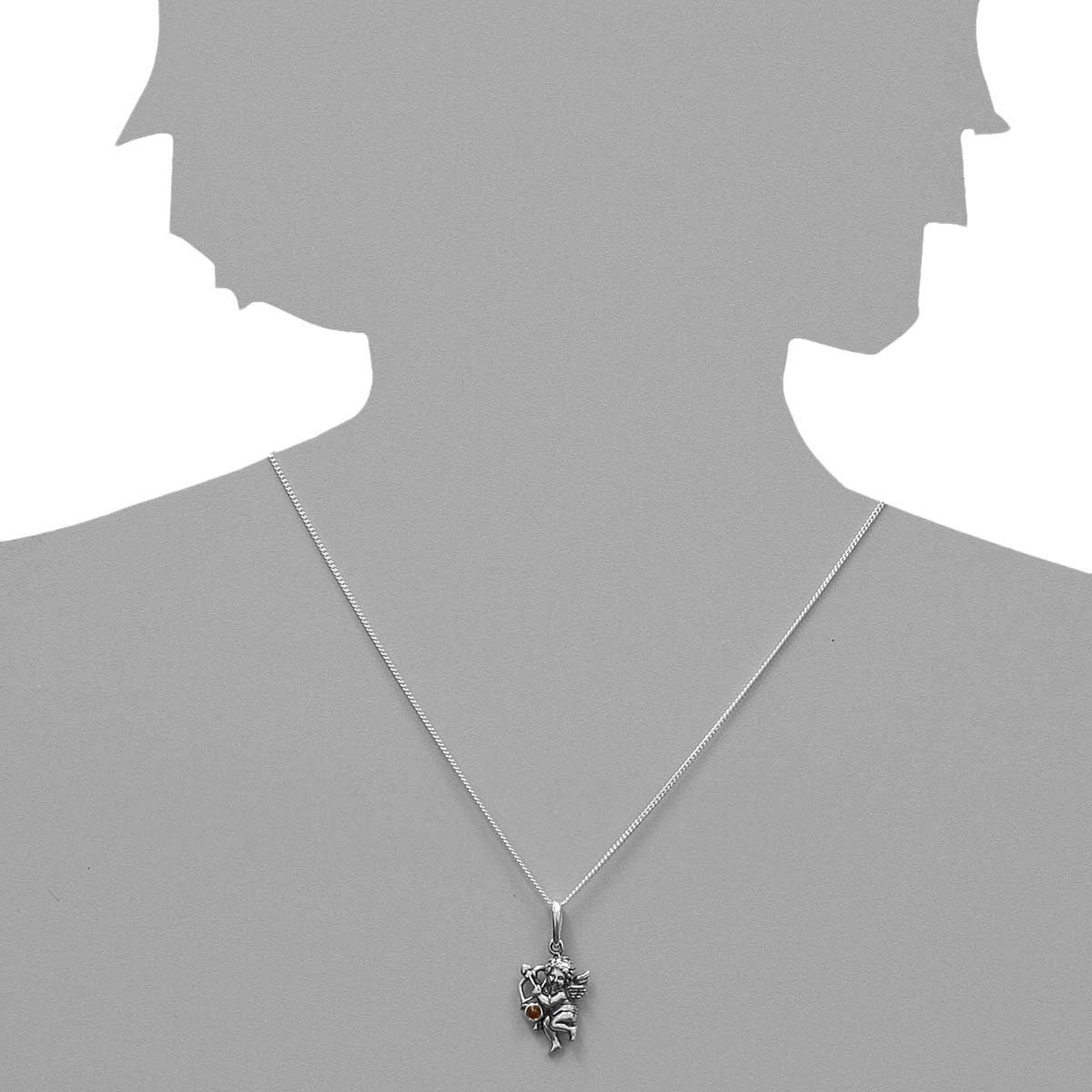 OSTSEE-SCHMUCK Kette mit Anhänger »- Engel Amor - Silber 925/000 - Bernstein«