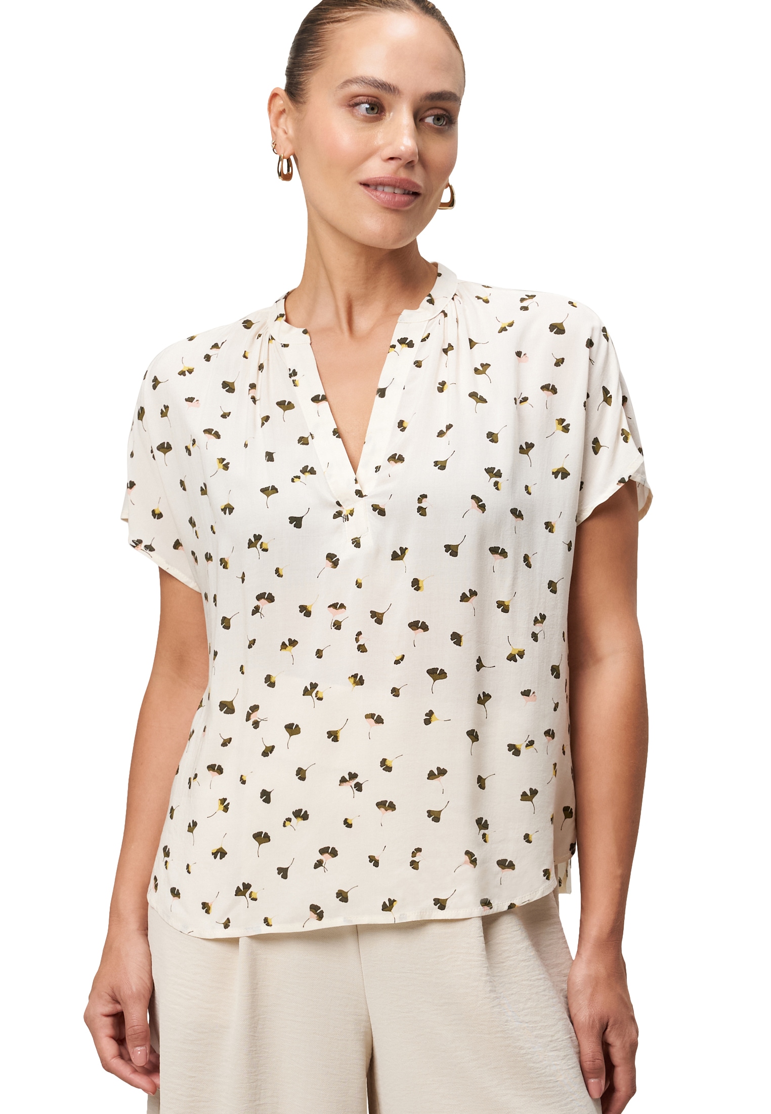 Zero Klassische Bluse »Bluse mit Blätterdruck«