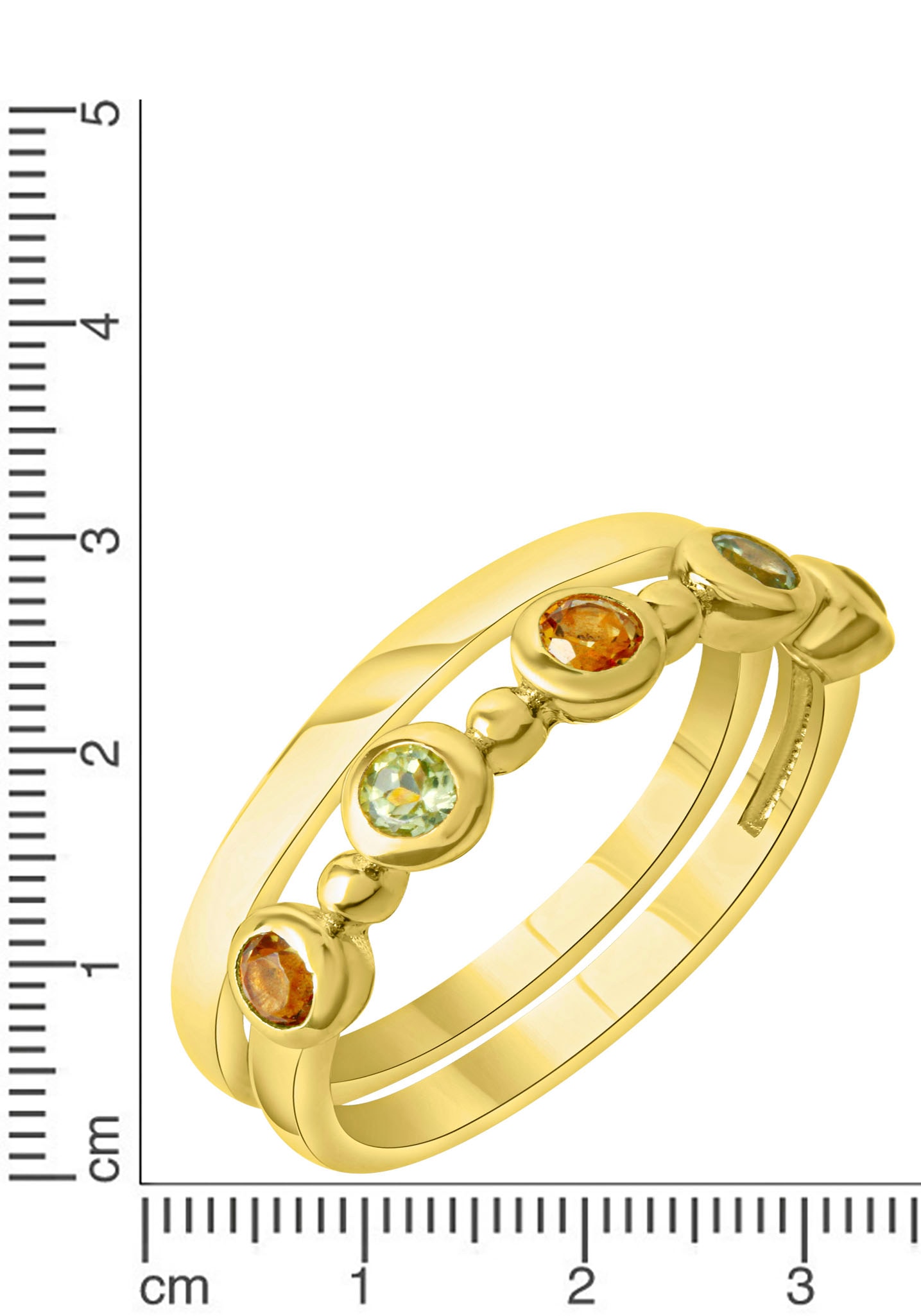 Firetti Ring-Set »Multipack Schmuck Geschenk Silber 925 Fingerringe«, (Set, 2 tlg.), mit Citrin, Peridot