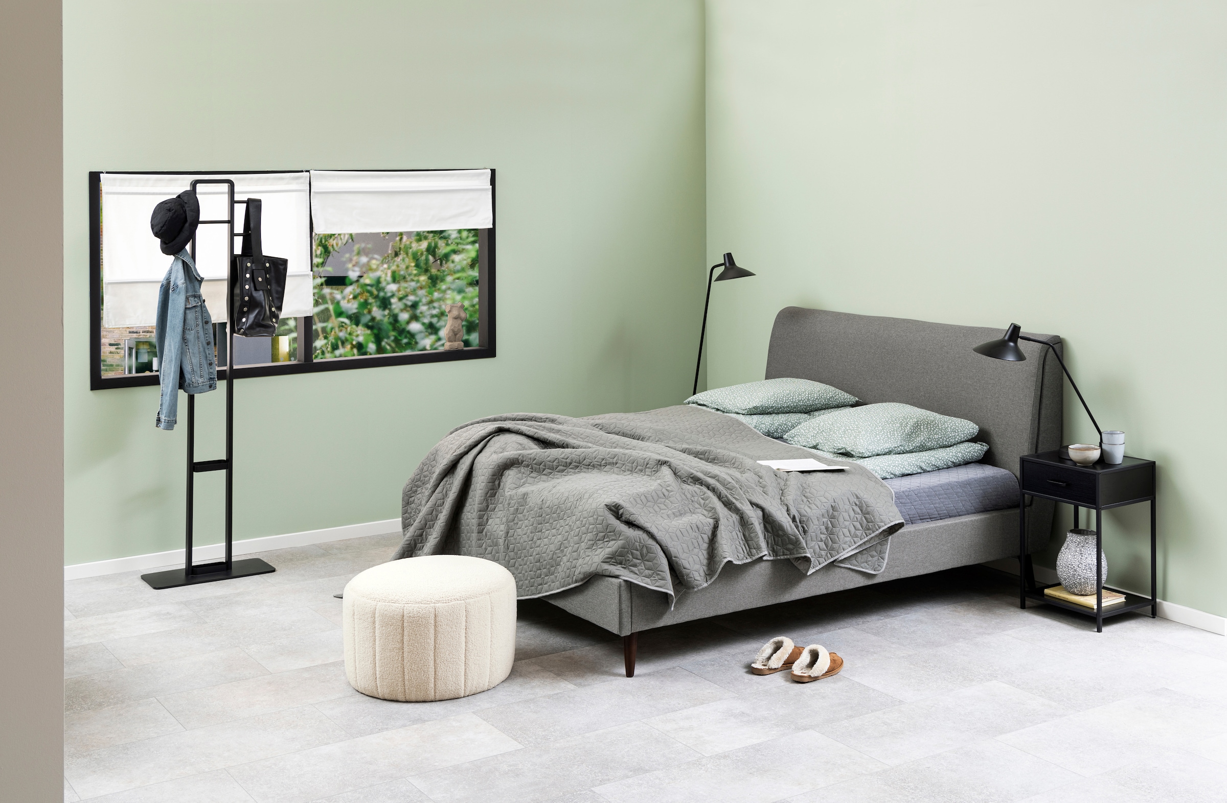ACTONA GROUP Nachttisch, Metallgestell, Industrie-Look, Schublade und Einlegeboden, H: 63 cm