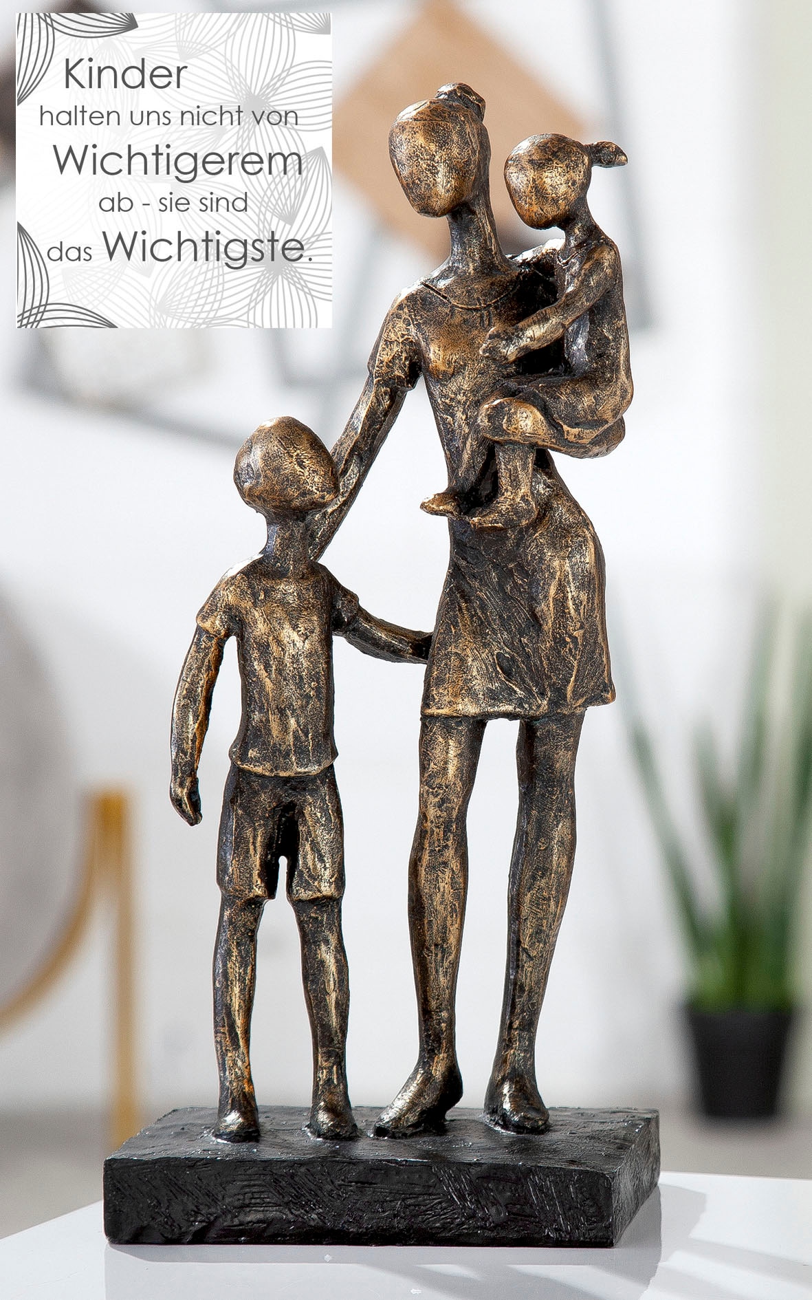 Casablanca by Gilde Dekofigur »Skulptur Mutter mit Kindern, bronzefarben«,  (1 St.), Dekoobjekt, Höhe 26,5 cm, auf schwarzer Basis, antikfinish,  Wohnzimmer bestellen online bei OTTO