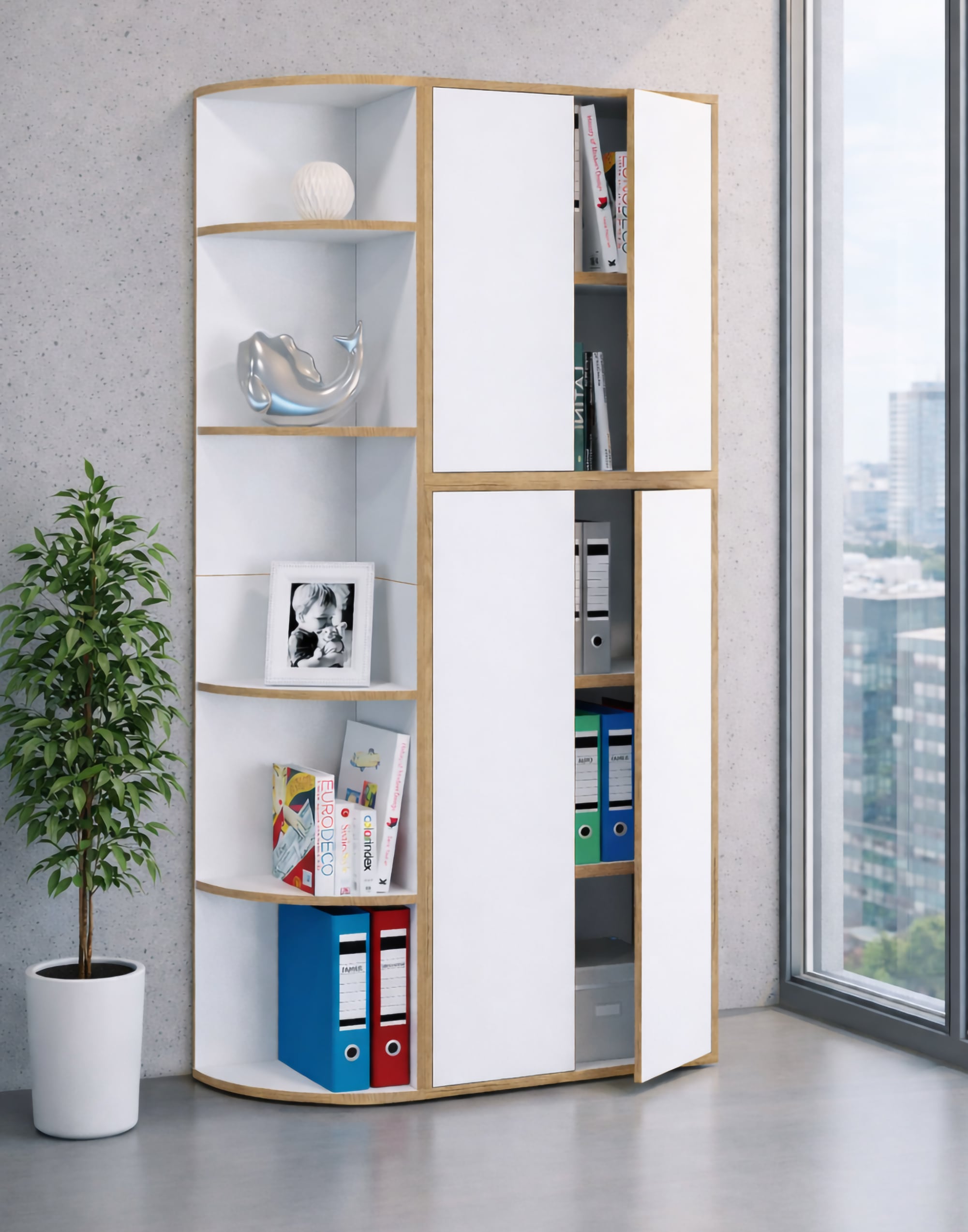 VCM Bücherregal »Elegantes Holzregal Eckregal Regal Salia 5fach« 1 Stk. tlg.