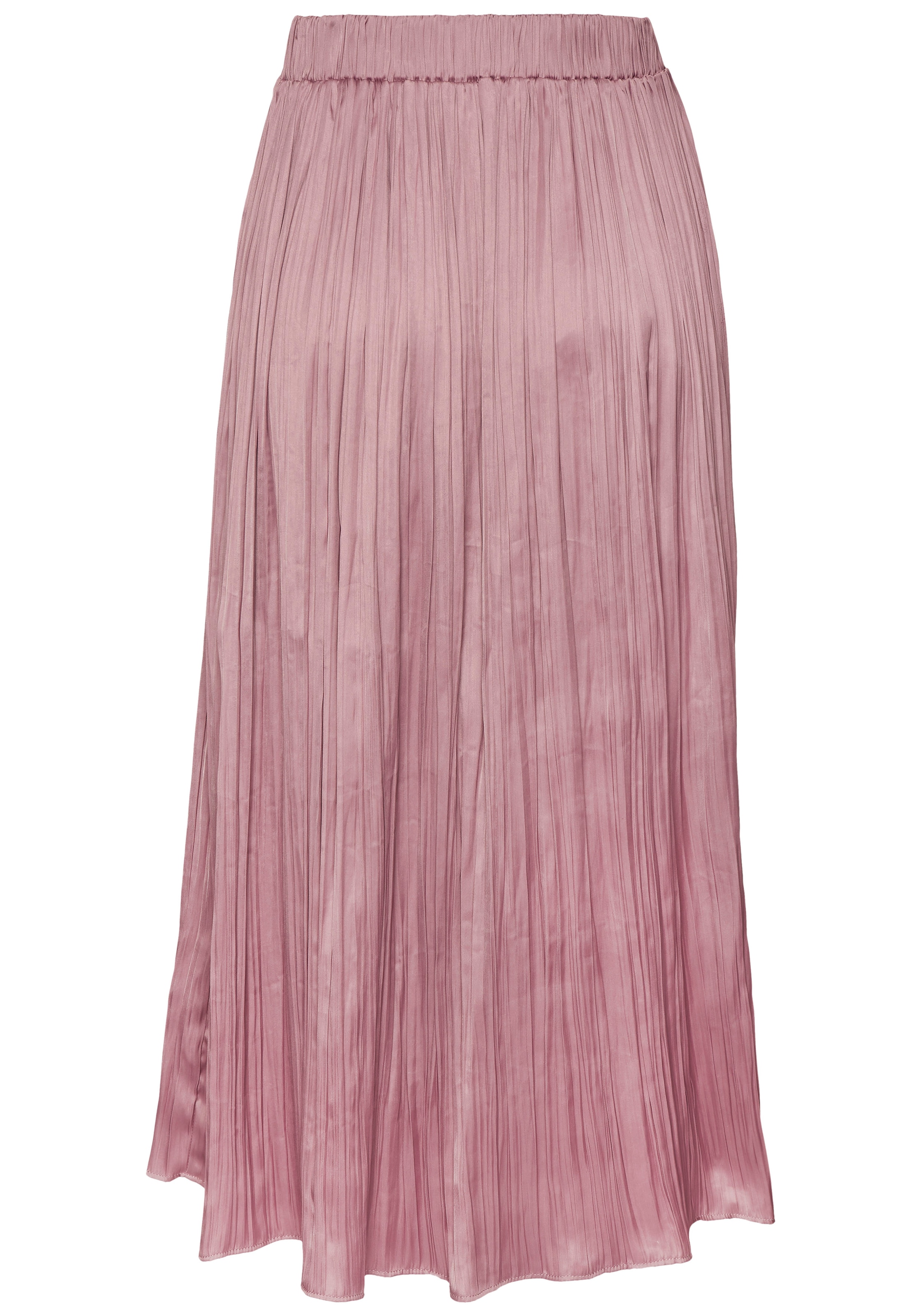 LASCANA Maxirock mit Plisseefalten, edel glänzende Ware