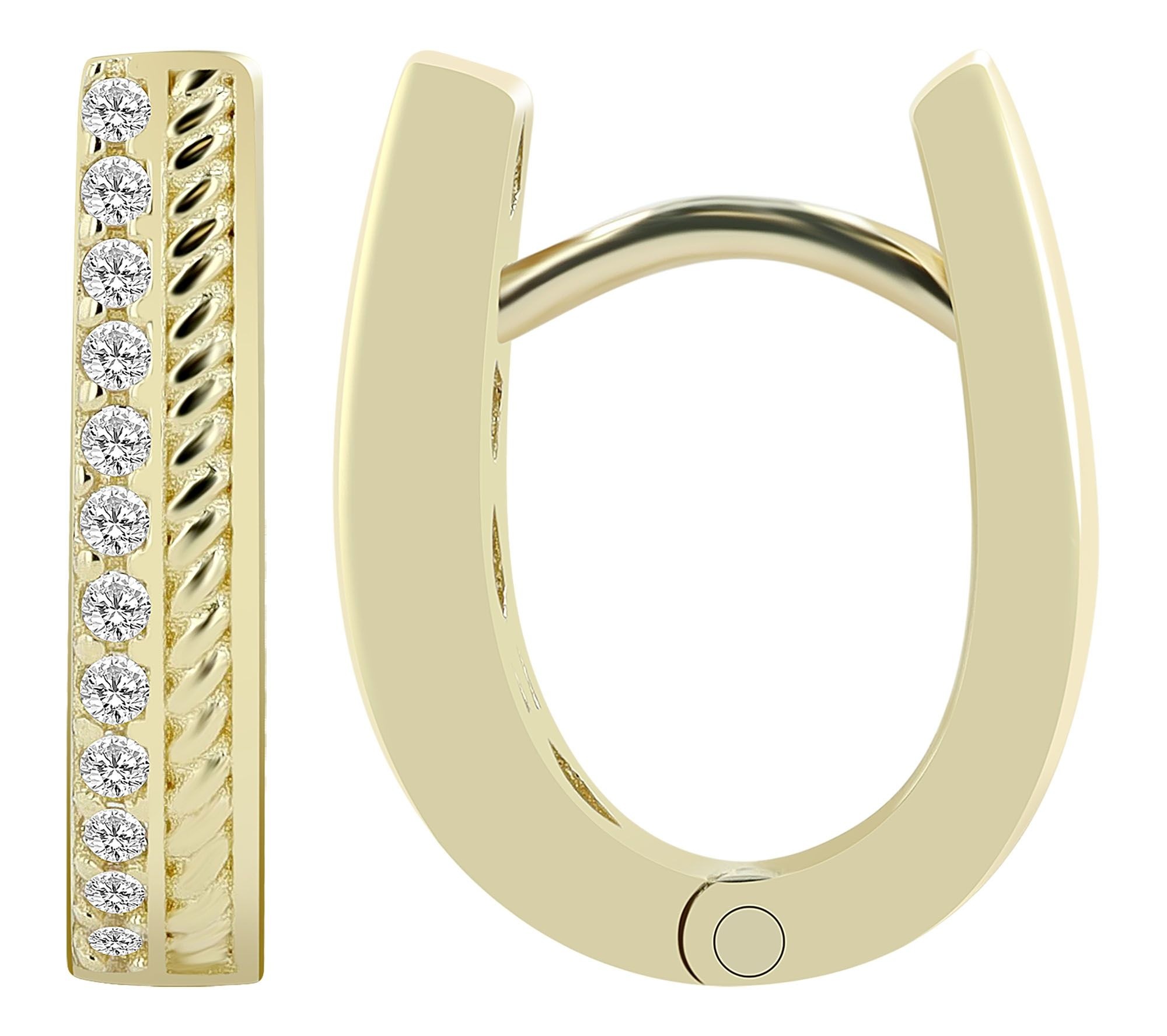Adelia´s Paar Creolen »Damen Ohrringe ¿ Klappcreole aus 333 Gold mit Zirkonia«
