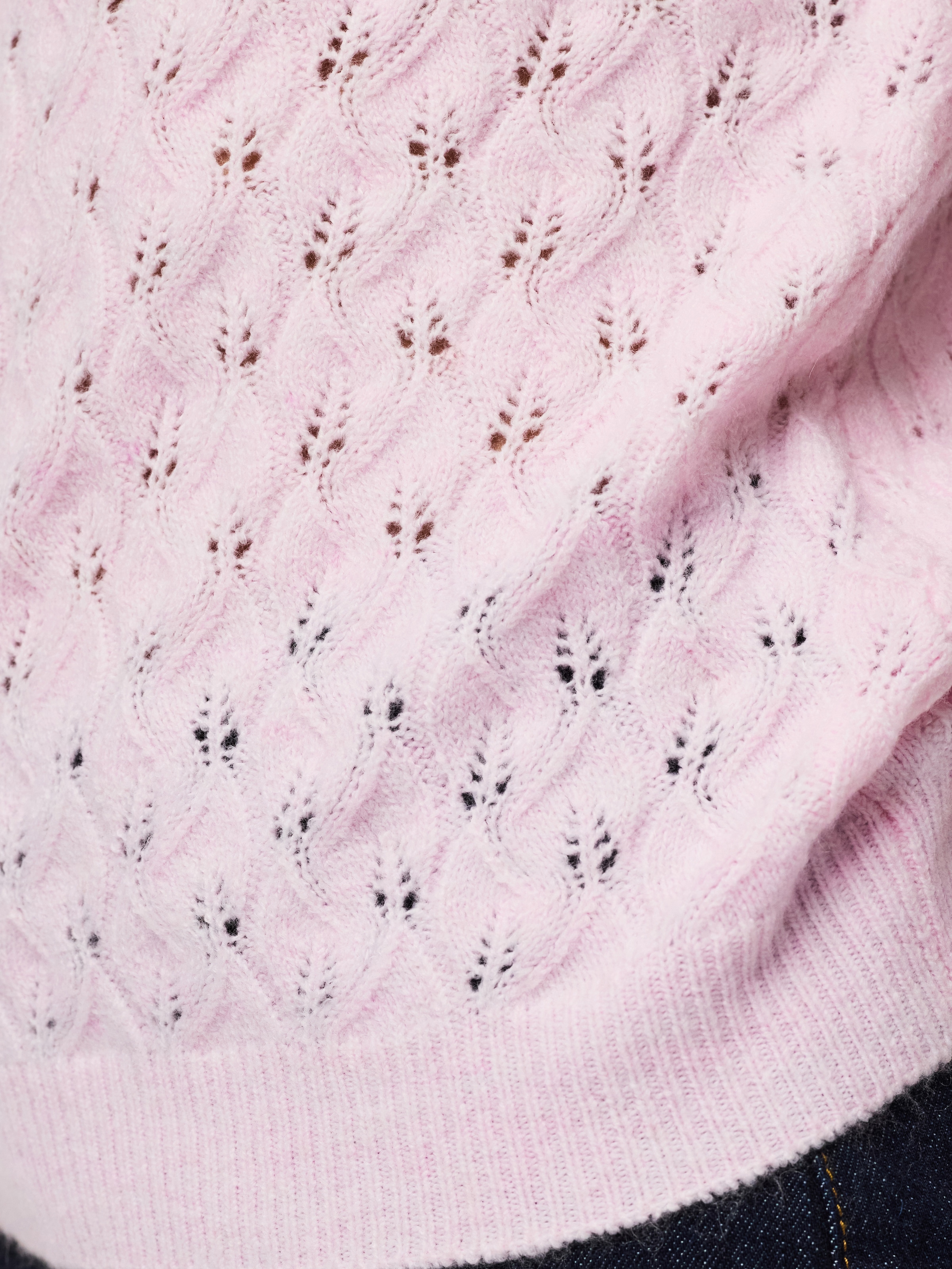 pieces Strickpullover »PCLELOU SS O-NECK KNIT NOOS BC« mit Ajourmuster