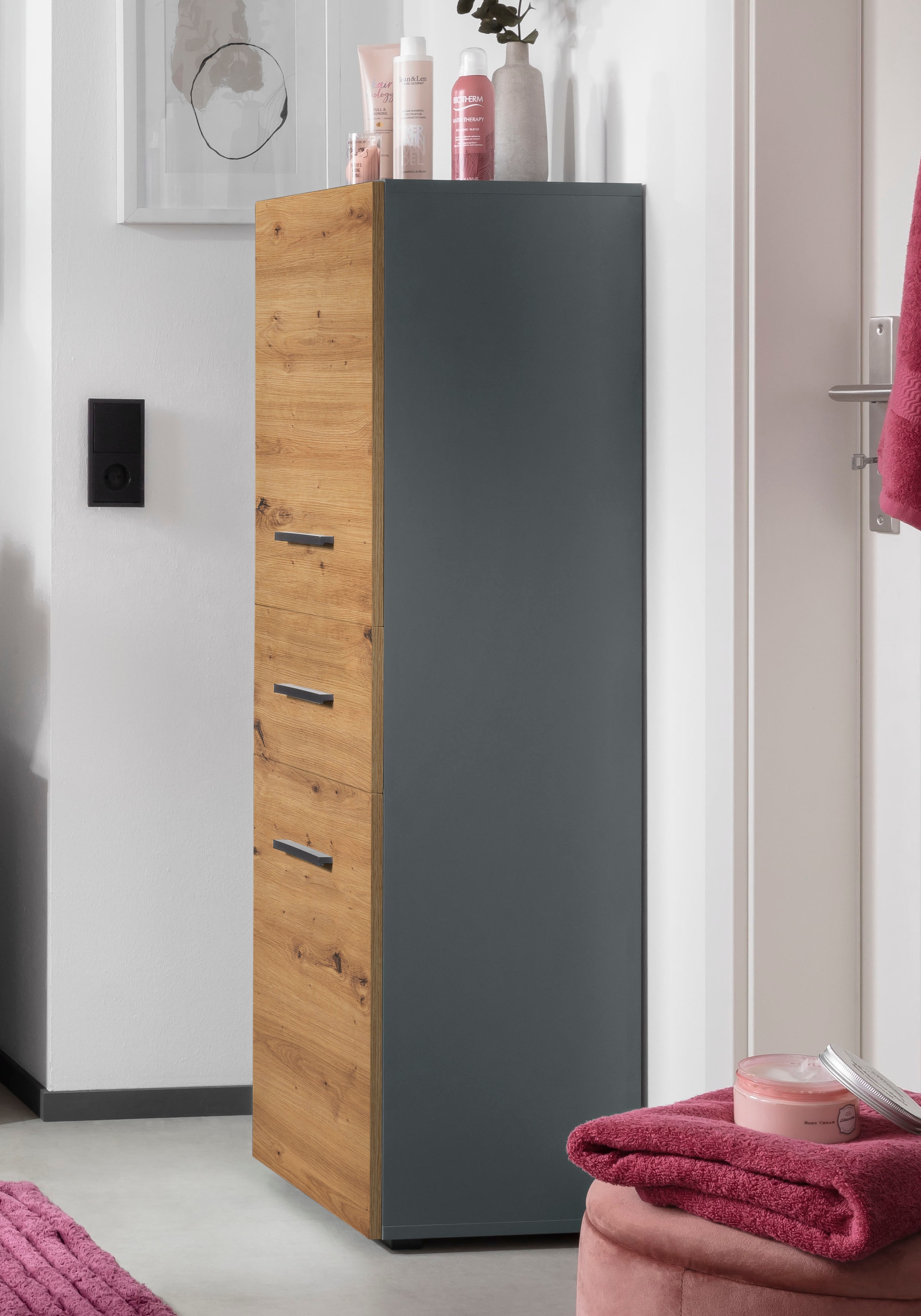 welltime Midischrank »Skara« verstellbarer Einlegeböden hinter jeder Tür, Breite 38 cm, Höhe 130 cm