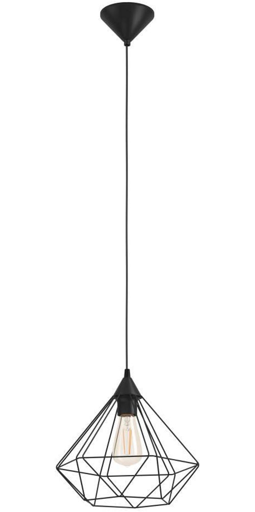EGLO Pendelleuchte »TARBES Hängeleuchte, Pendellampe, Vintage, Retro, Stahl, schwarz E27«, 1 flammig, Leuchtmittel E27 | ohne Leuchtmittel, Wohnzimmerlampe, Esstischlampe, Drahtgeflecht, 1 flammig, 110x32,5cm