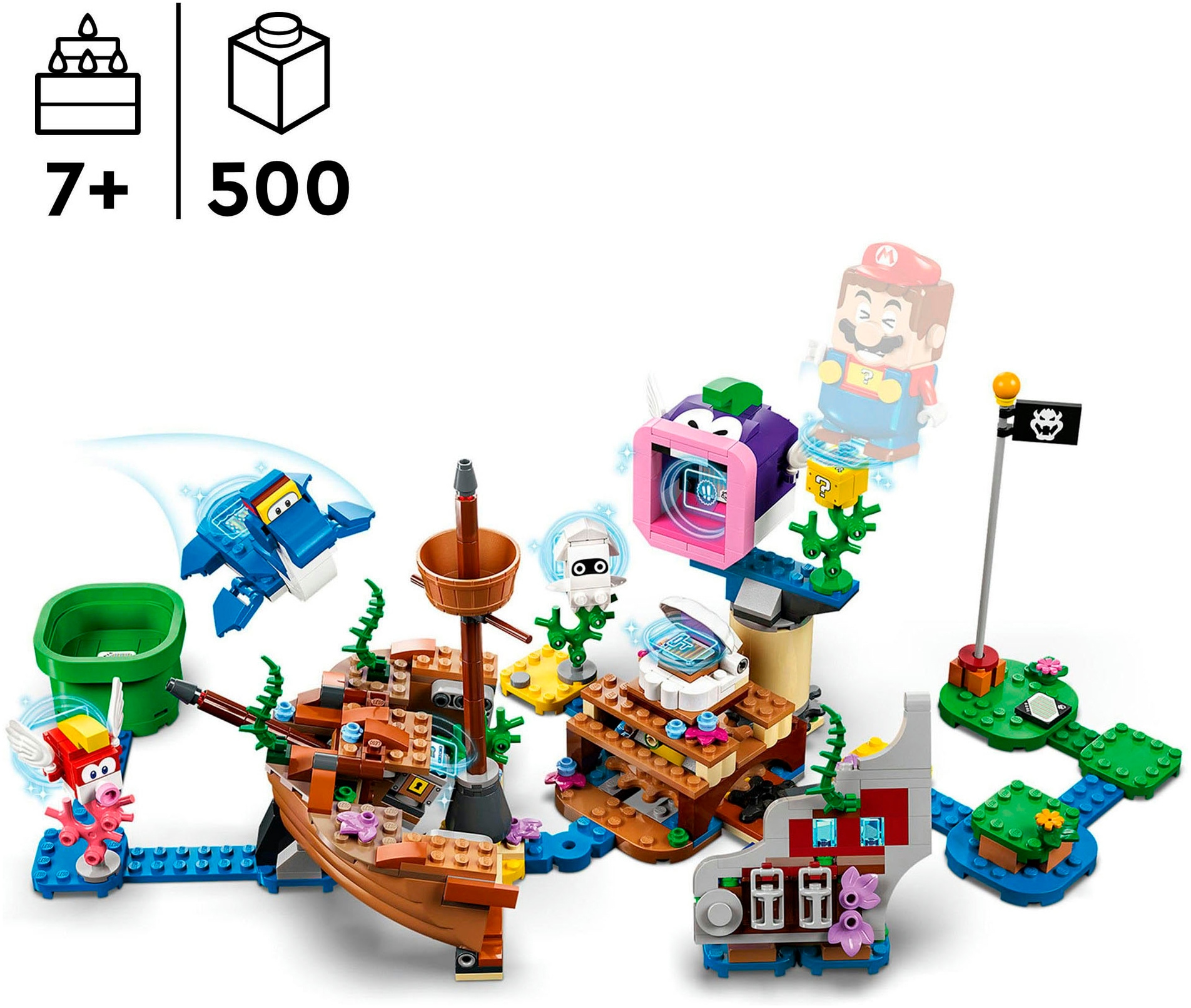 LEGO® Konstruktionsspielsteine »Dorrie und das versunkene Schiff (71432), LEGO Super Mario«, (500 St.), Erweiterungsset; Made in Europe