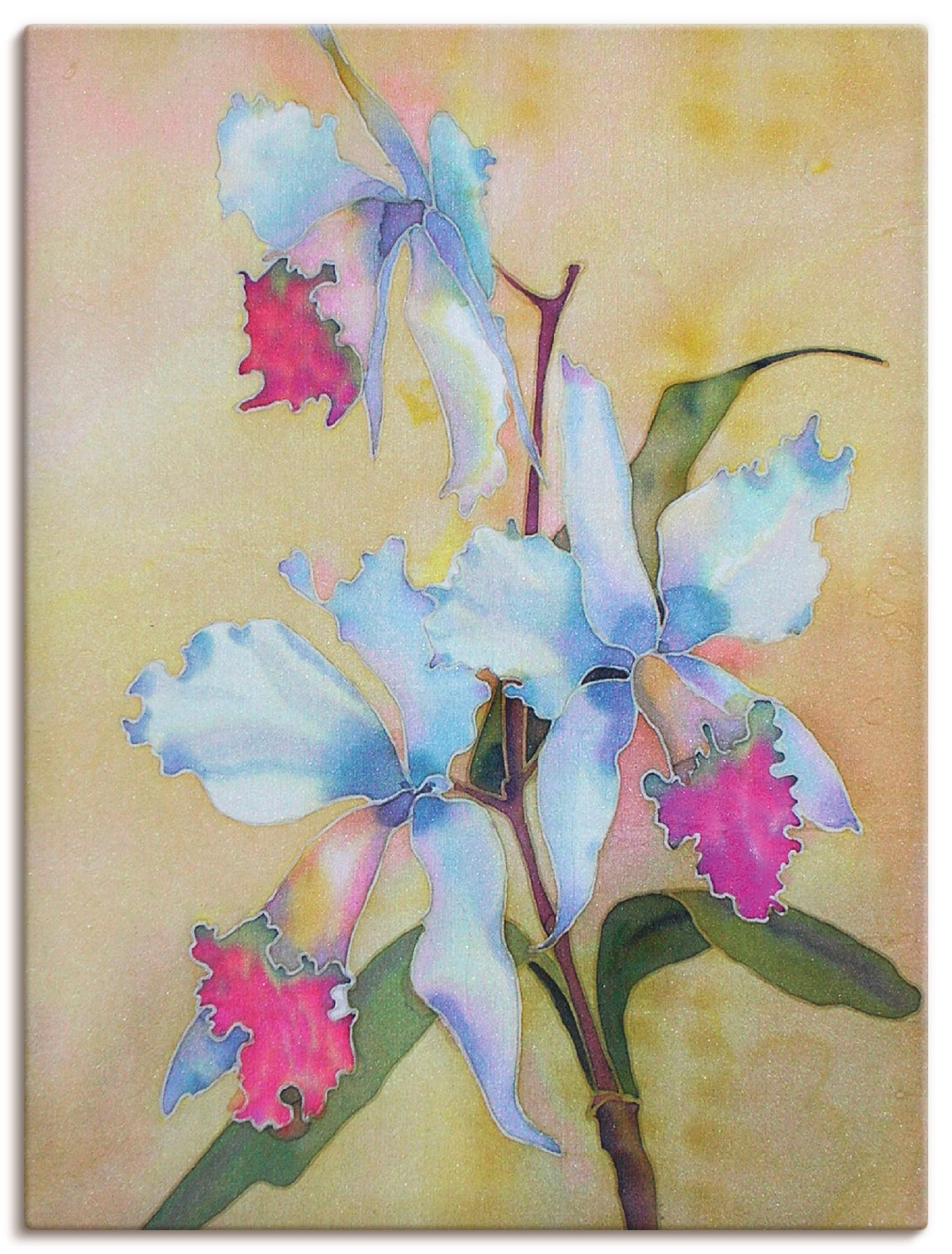 Artland Wandbild »weiß-blaue Orchidee«, Blumen, (1 St.), in vielen Größen & Produktarten -Leinwandbild, Poster, Wandaufkleber / Wandtattoo auch für Badezimmer geeignet