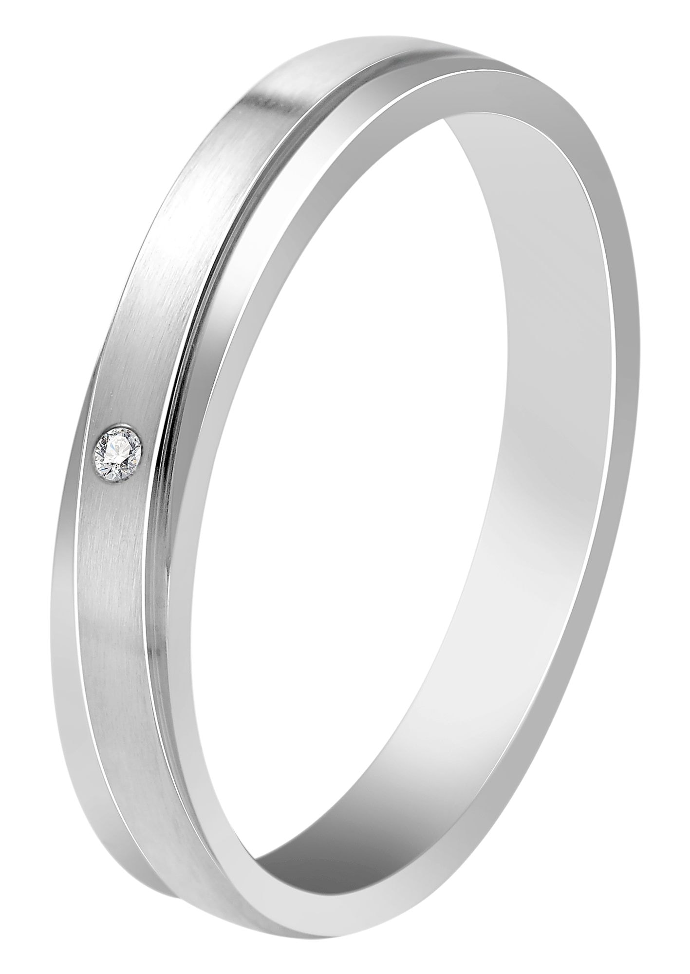 Adelia´s Fingerring »Damen Ring aus Edelstahl mit Strass Steinchen«