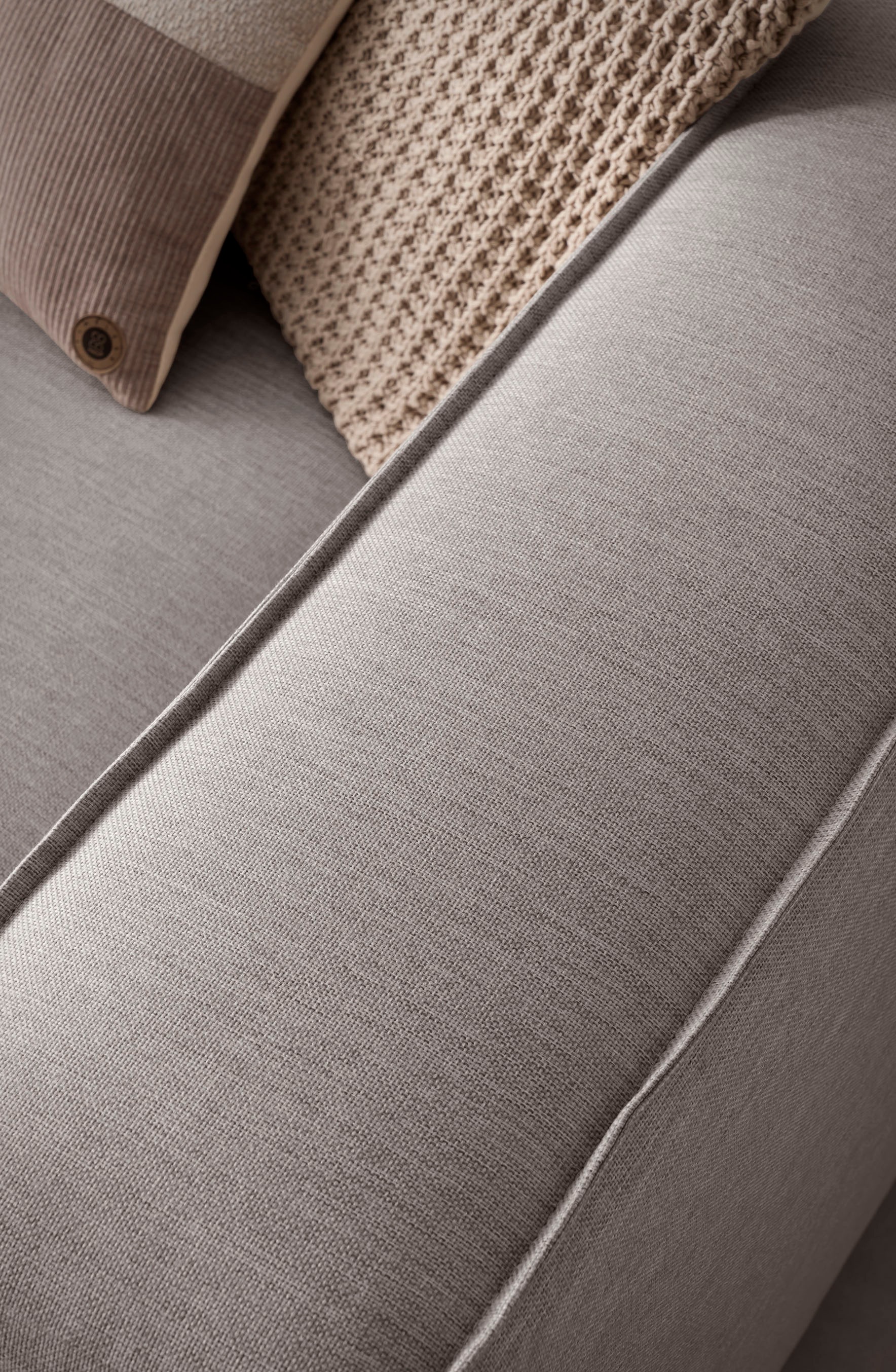 LeGer Home by Lena Gercke Ecksofa »PIARA XXL, Big-Sofa in Cord oder Leinenoptik, L-Form, mit Kedernaht«, wahlweise Ottomane rechts/links, schwarze Füße, extra tiefe Sitzfläche