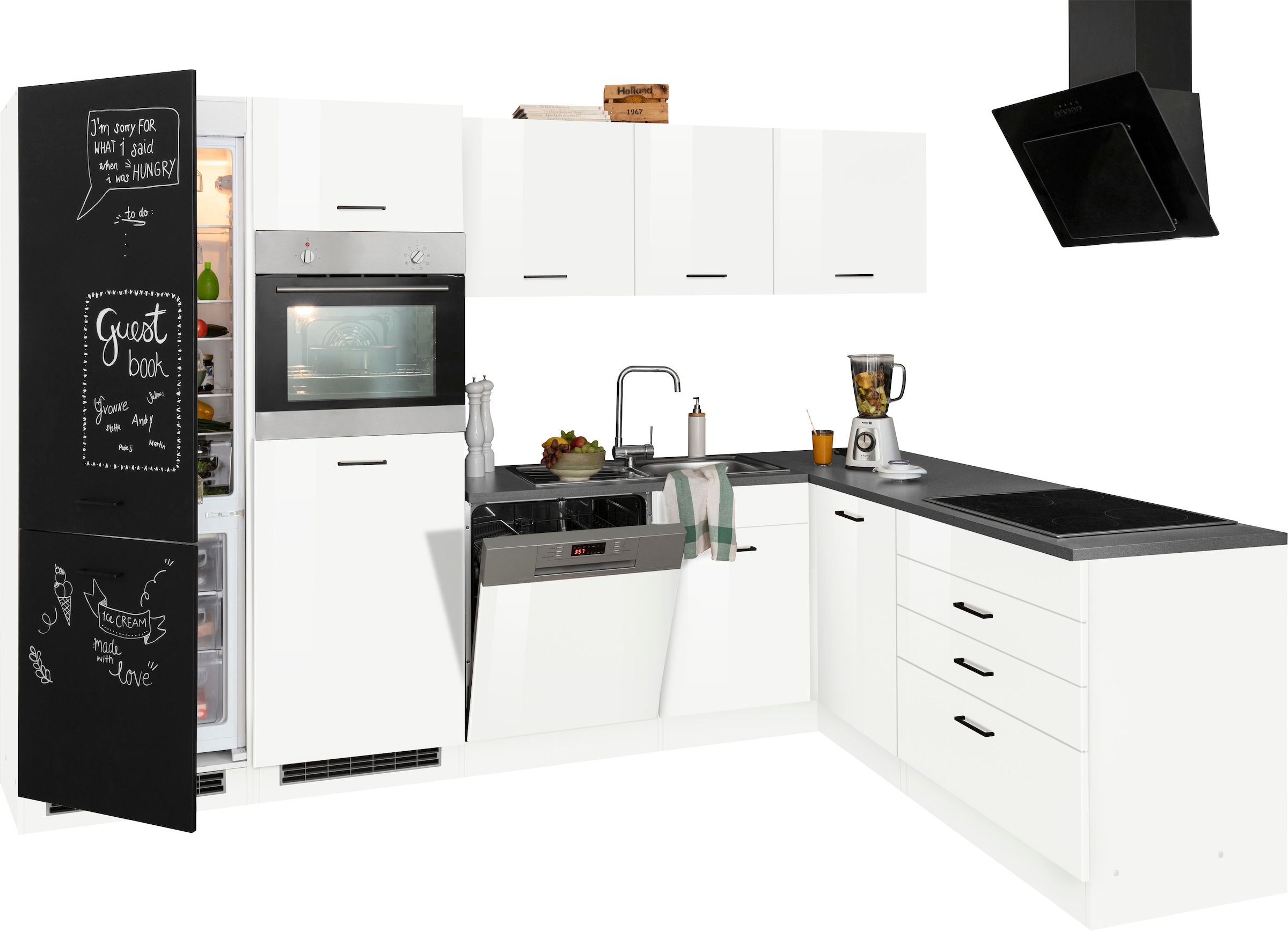 KOCHSTATION Winkelküche »KS-Trier« mit E-Geräten, Stellbreite 290/190 cm