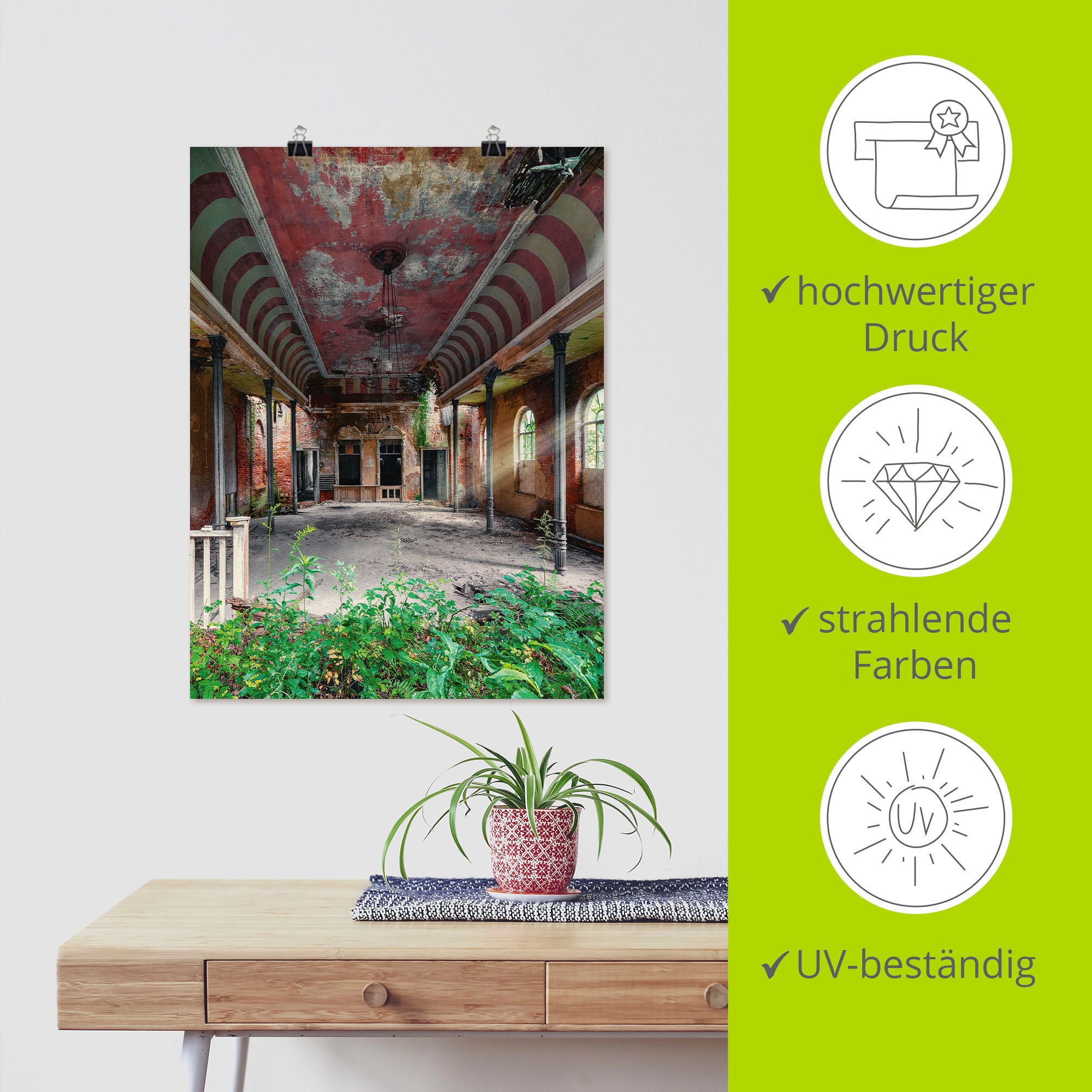 Artland Poster »Lost Place - Tanzsaal Ballsaal« Gebäude 1 Stk. tlg. ohne Rahmen