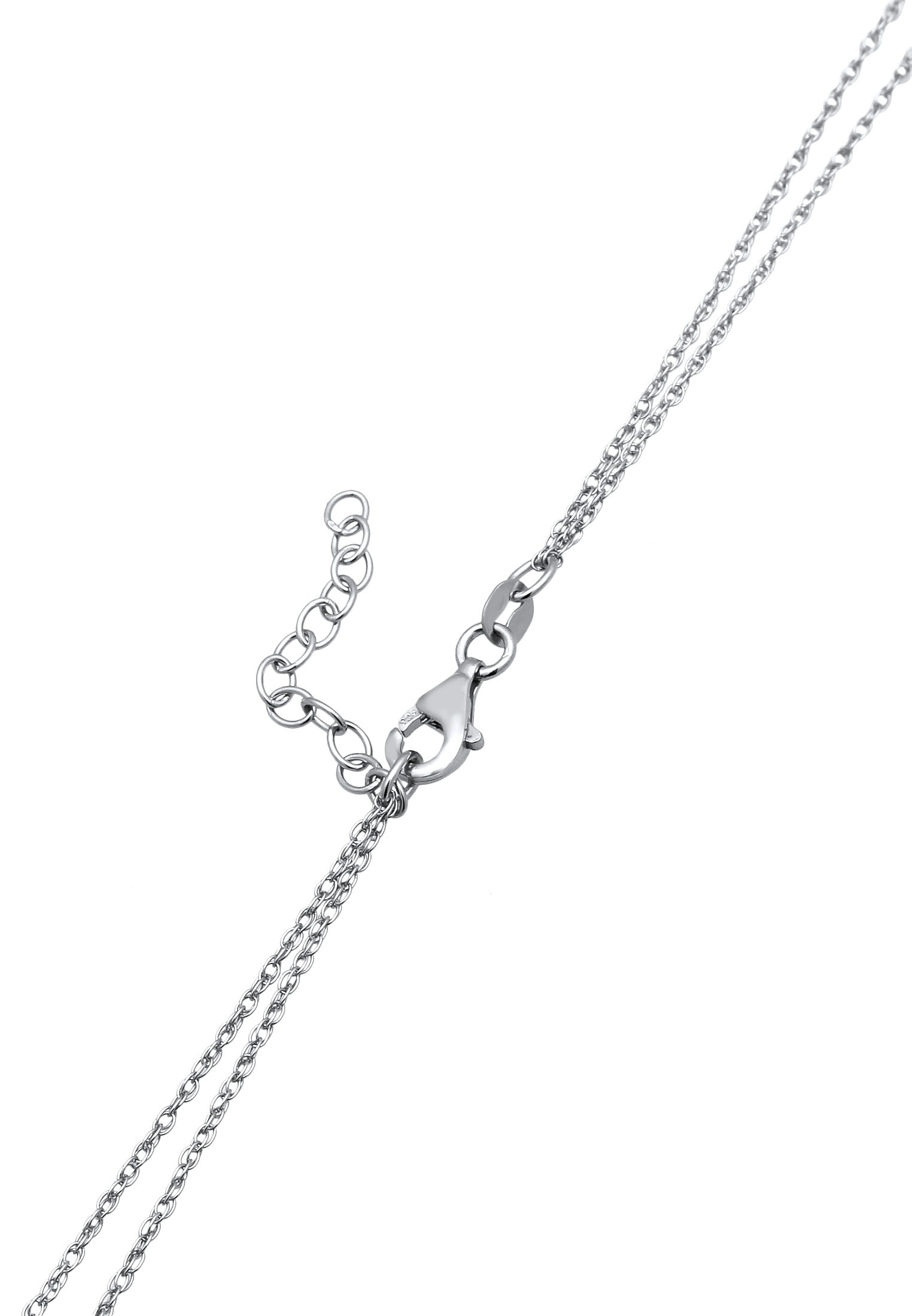 Elli Silberkette »Halskette Layer Marienbild Kreuz Zirkonia Weiß 925 Sterling Silber«