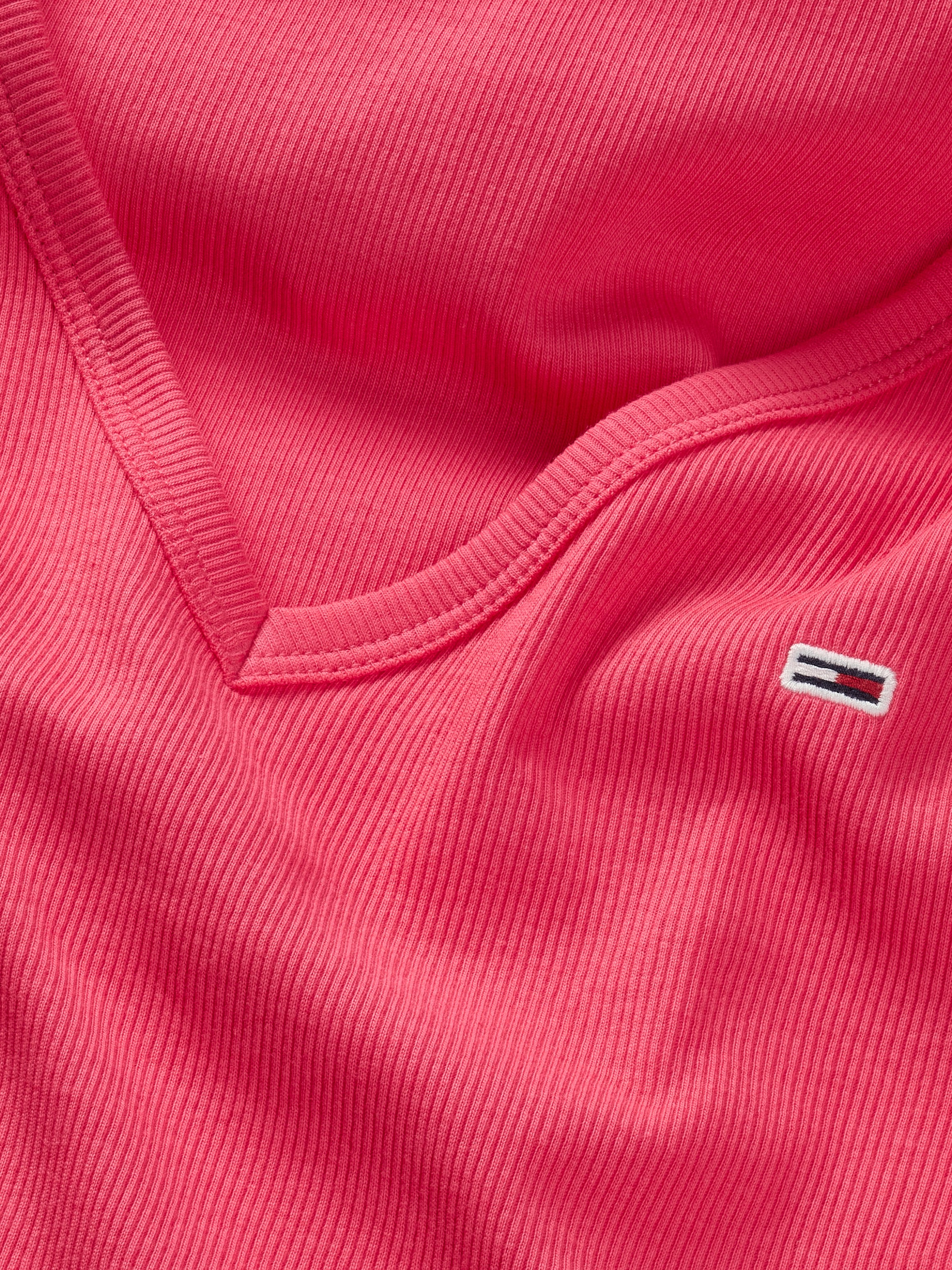 Tommy Jeans T-Shirt »TJW SLIM ESSENTIAL RIB V SS«, mit Logostickerei
