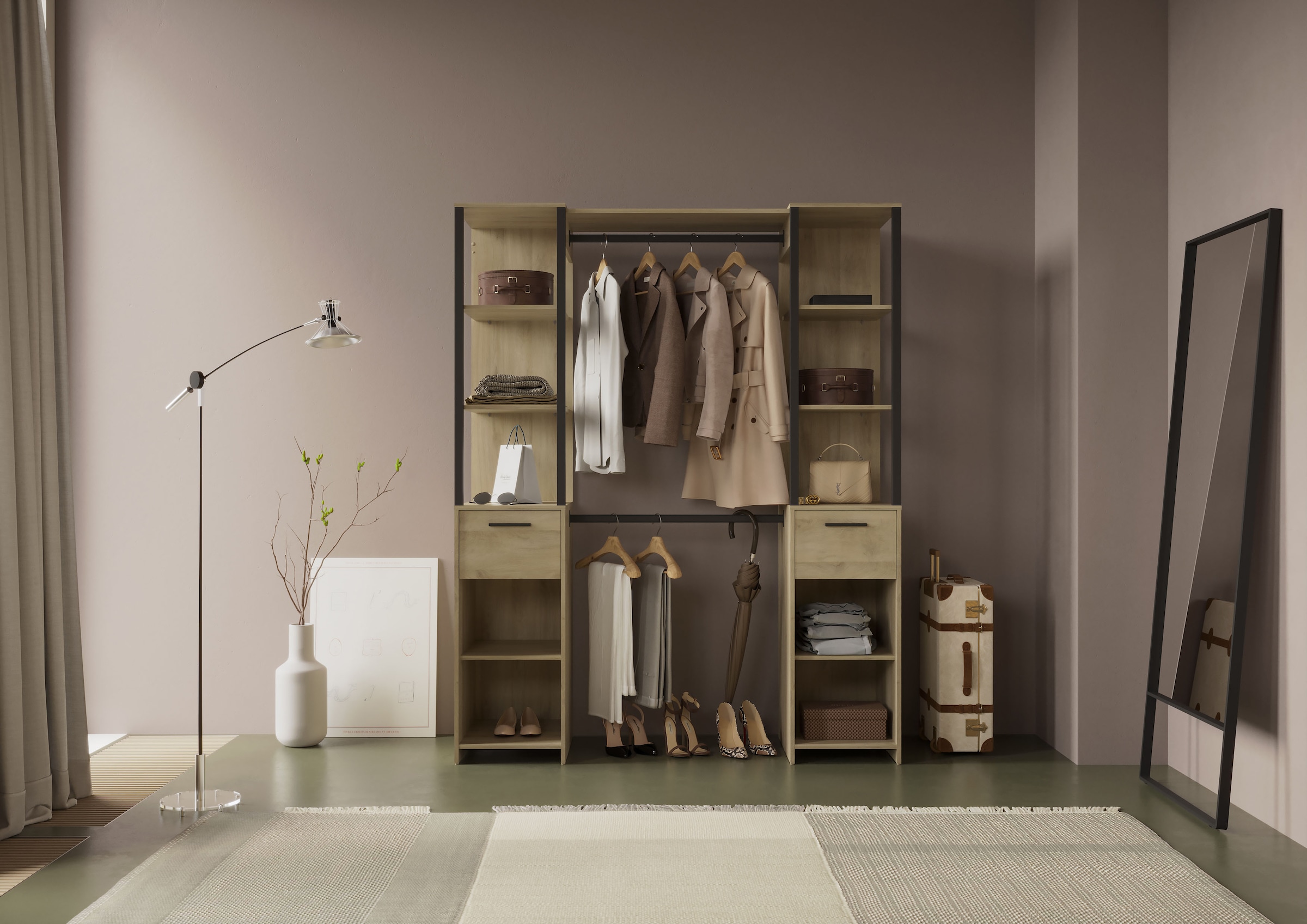 Demeyere GROUP Vorhang-Schrank »Gary«, (B/H/T ca. 160/200/50cm), platzsparendes Design