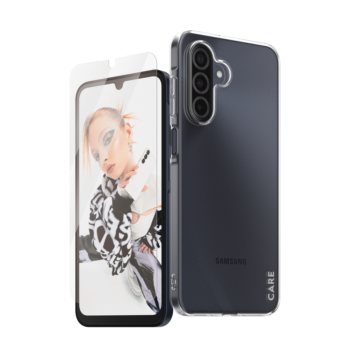 CARE by PanzerGlass Displayschutzglas »2-in-1 Protection Slim X-Ray Case + Screen Protection«, für Samsung Galaxy A26, Displayschutzfolie, Schutzfolie, Bildschirmschutz, kratz- & stoßfest