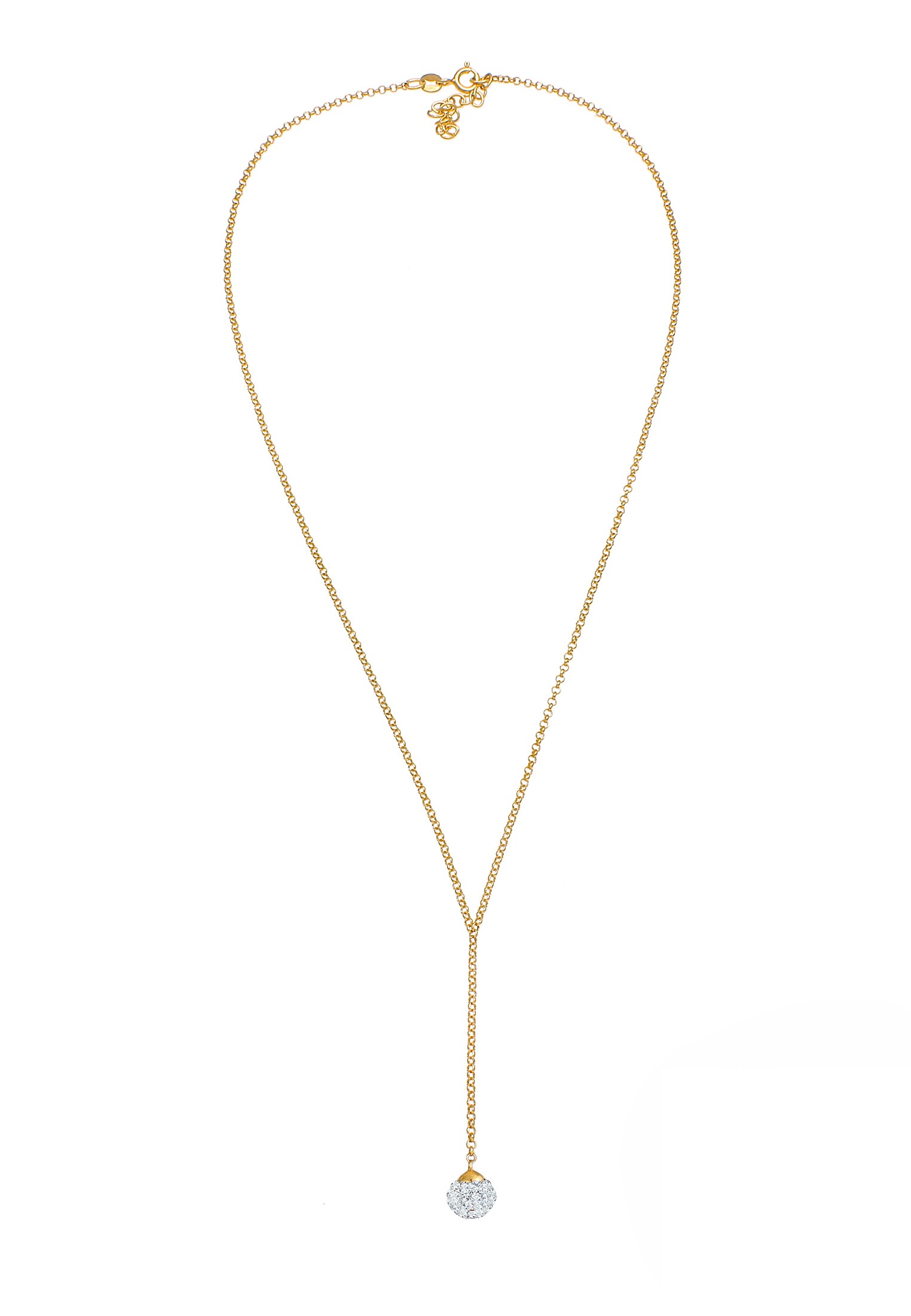 Elli Silberkette »Halskette Y-Kette Kugel 925 Silber, mit Kristallen von Swarovski®«