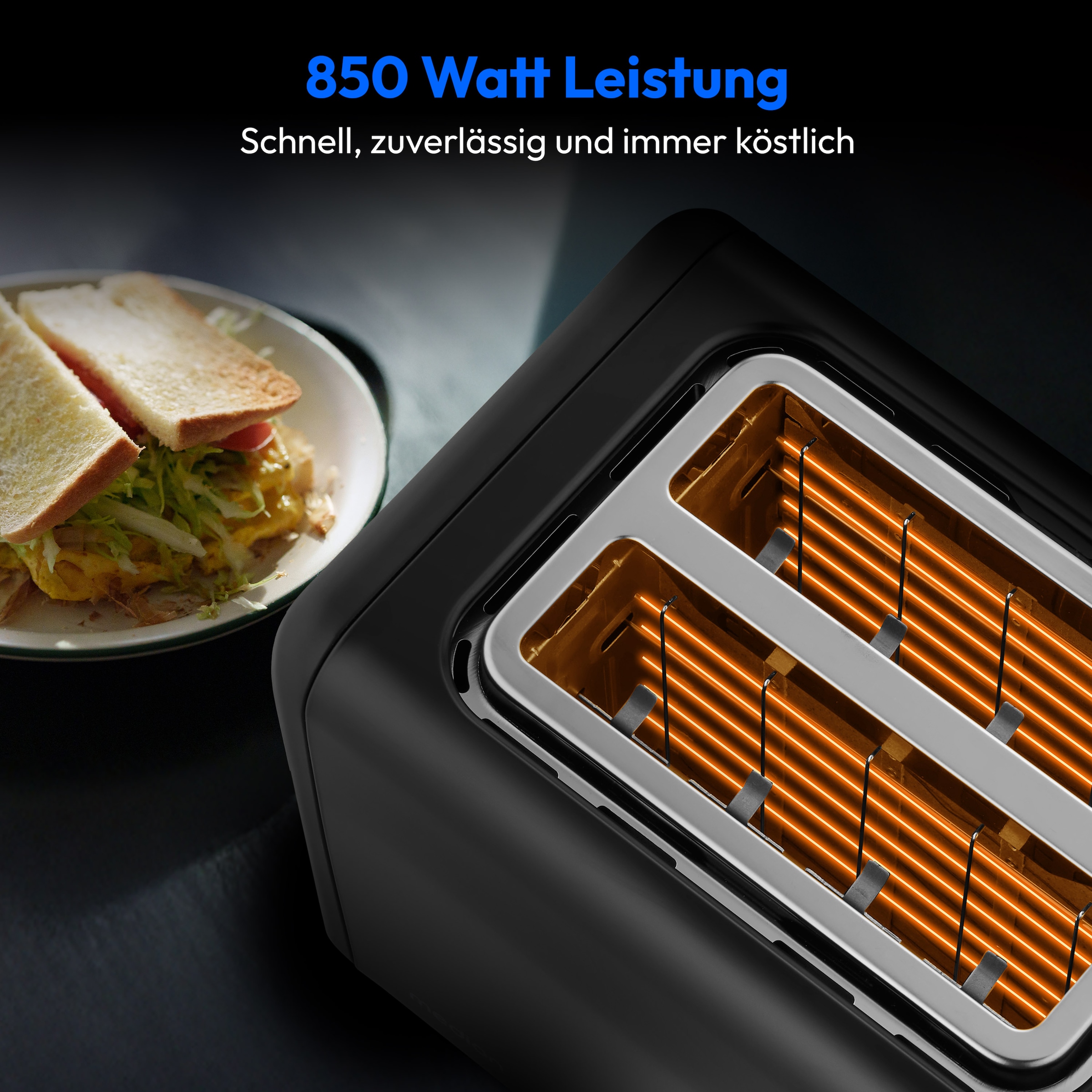 Medion® Toaster »MD12102, 2 Toastschlitze« 2 Schlitze für 2 Scheiben 850 W abnehmbarer Brötchenaufsatz