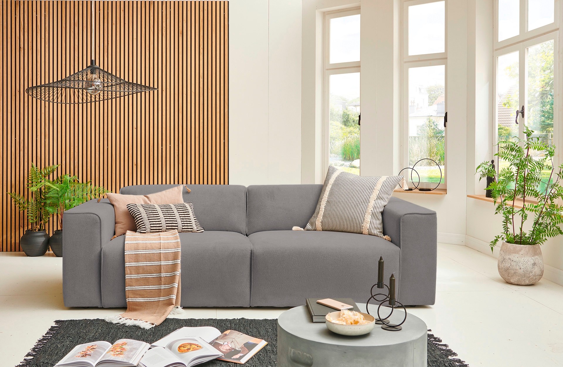 andas 3-Sitzer »Noord«, mit Kedernaht, Breite 232 cm, Cord, Struktur