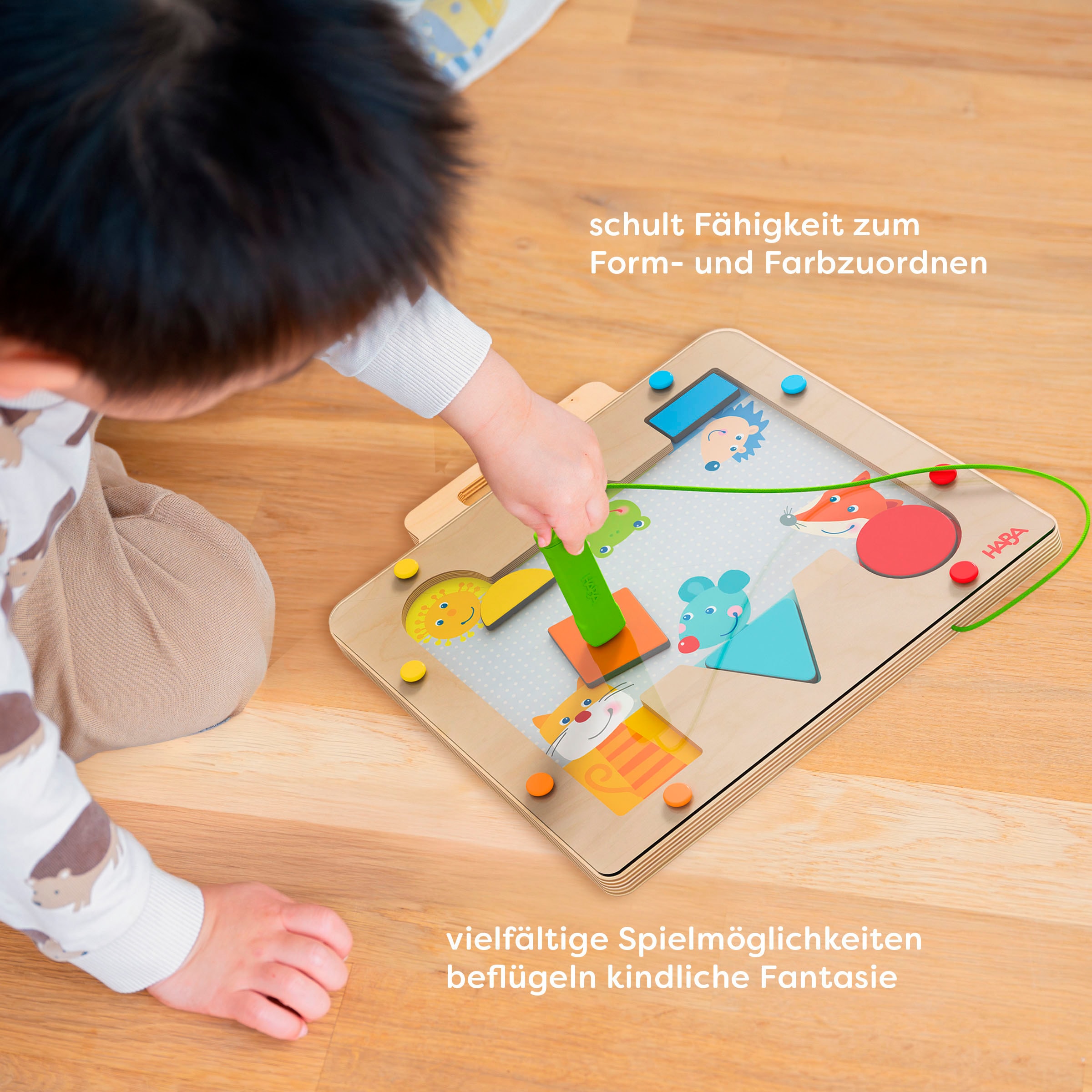 Haba Spiel »Vario Formen mit geometrischen Motivplättchen«