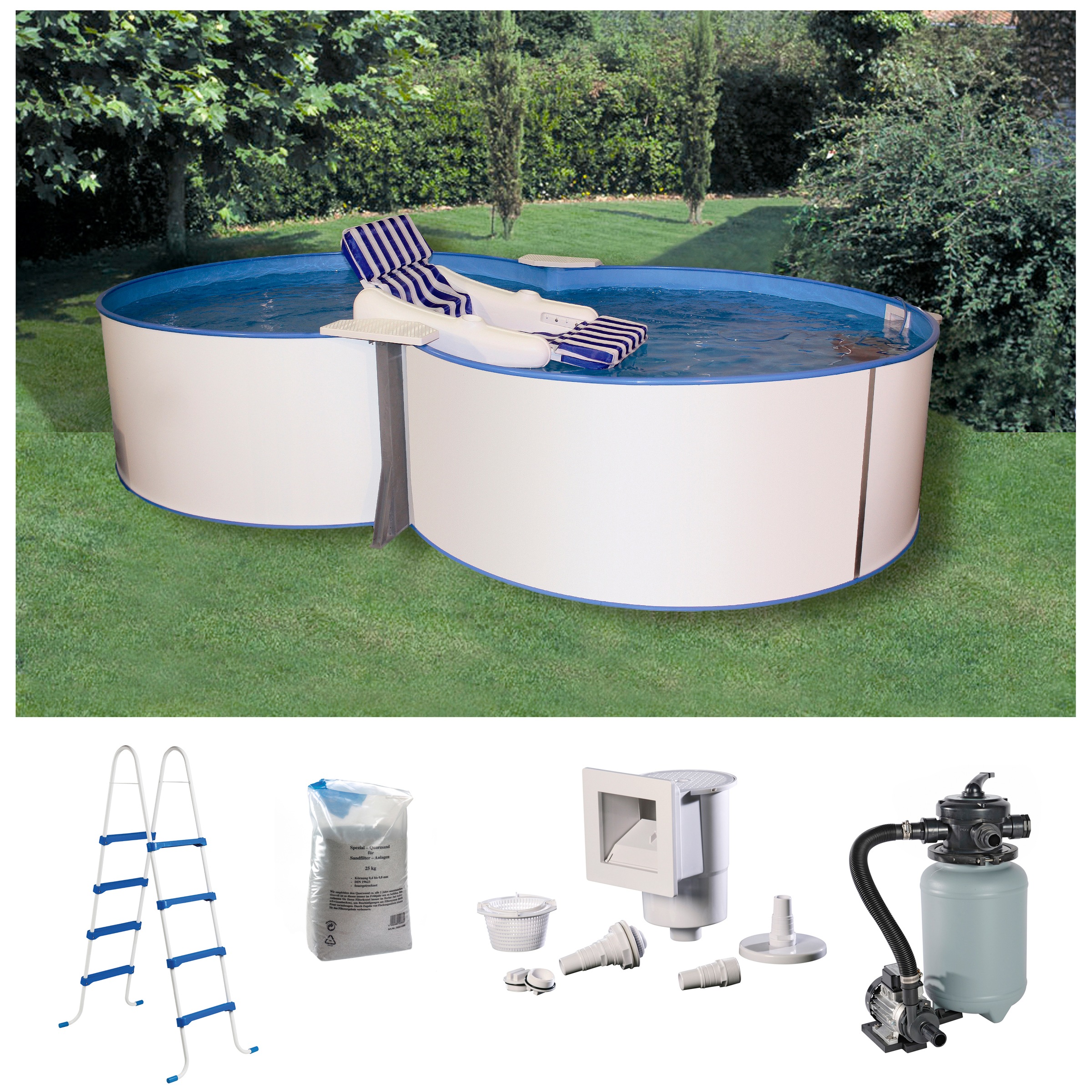 MyPool Achtformpool, (Set), 5-tlg., BxLxH: 320x525x120 cm