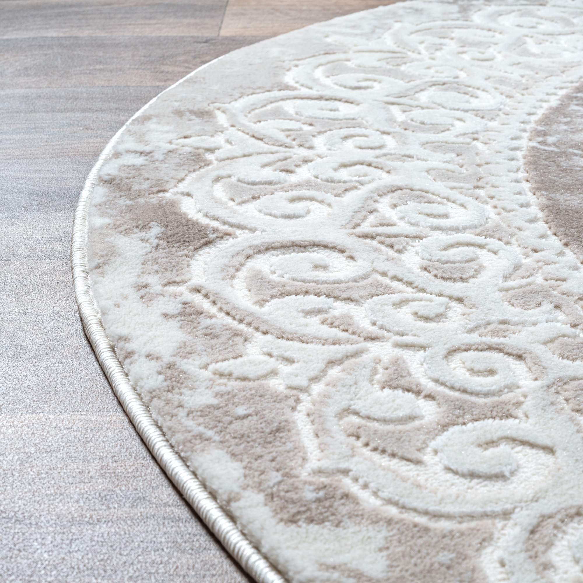 Sanat Teppich »Harmony 3205 , auch als Läufer und rund« rund 12 mm Höhe Wohnzimmer, Kurzflor, modern,  Orient Optik, Schlafzimmer