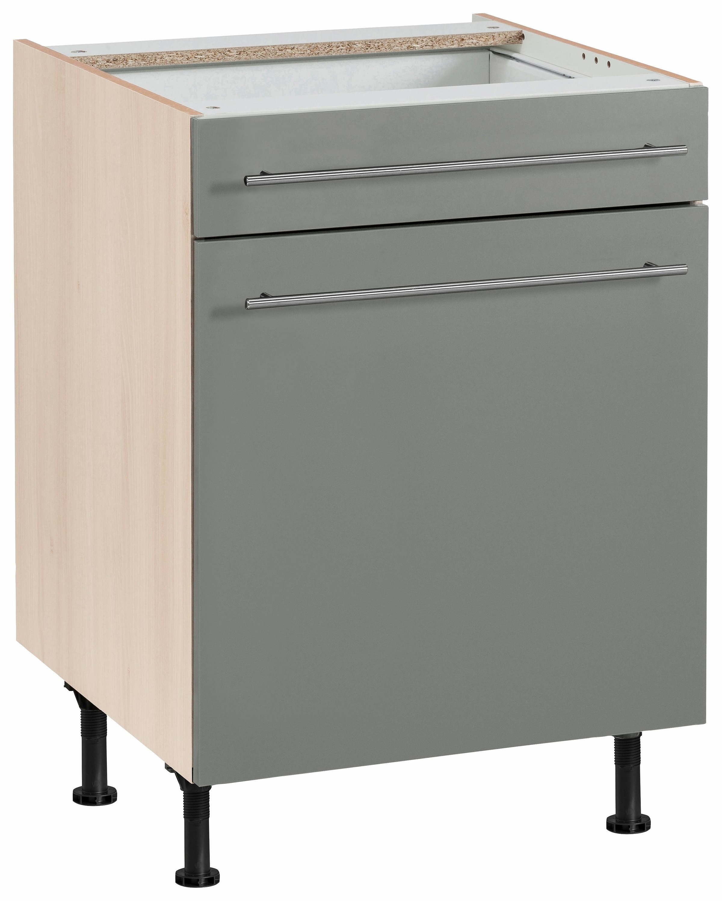OPTIFIT Unterschrank »Bern«, 60 cm breit, mit 1 Tür, mit 1 Schubkasten, mit höhenverstellbaren Füßen, mit Metallgriffen