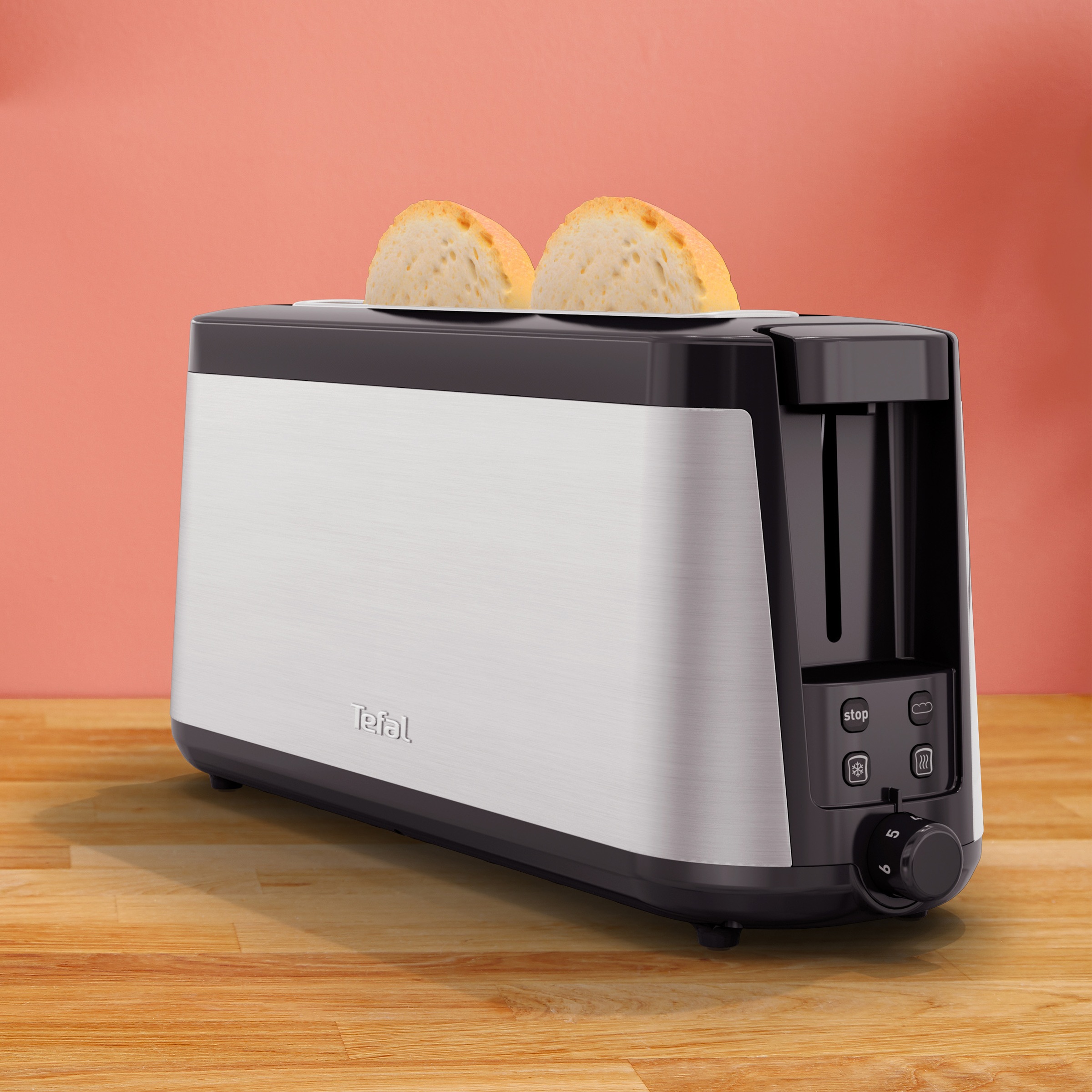 Tefal Toaster »TL4308 Element«, 1 langer Schlitz, 1000 W, 4 Einstellungen, Langschlitz, mit integriertem Brötchenaufsatz