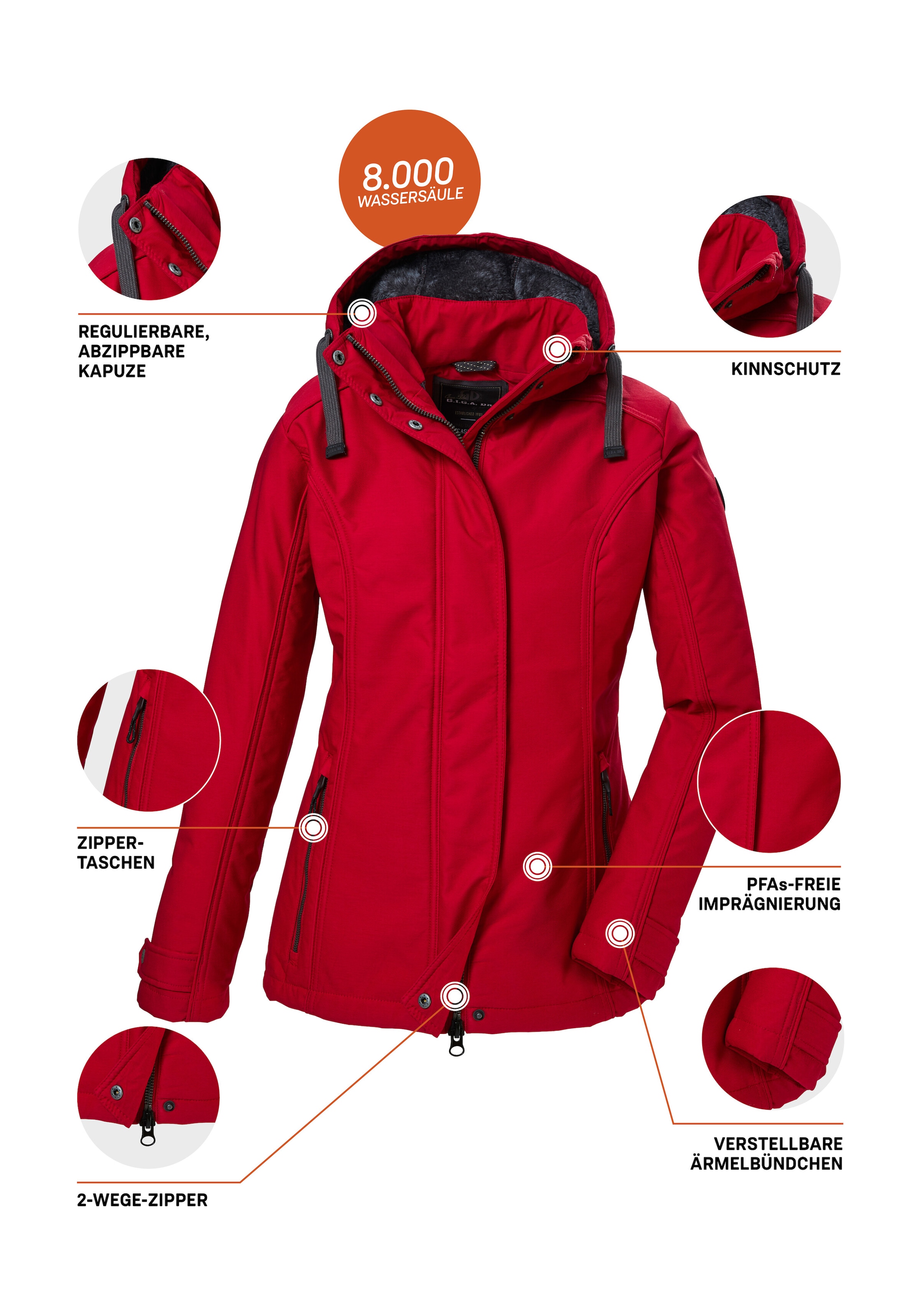 G.I.G.A. DX by killtec Softshelljacke »GW 23 WMN SFTSHLL JCKT«, Wasser- und windabweisende Softshelljacke mit Fleecefutter