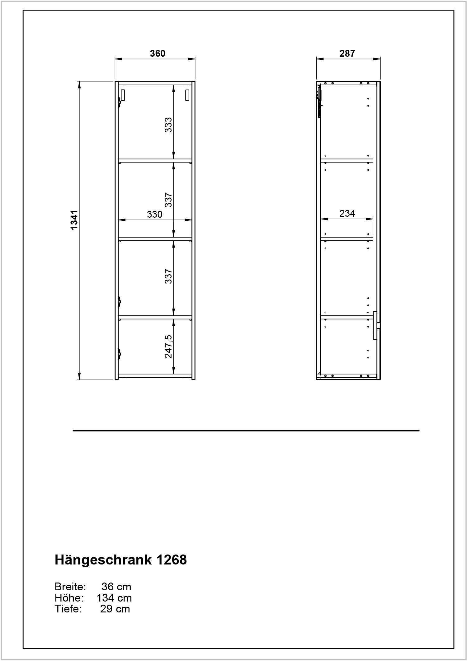 GERMANIA Hängeschrank »Cantoria«, griffloses Design, Türdämpfung