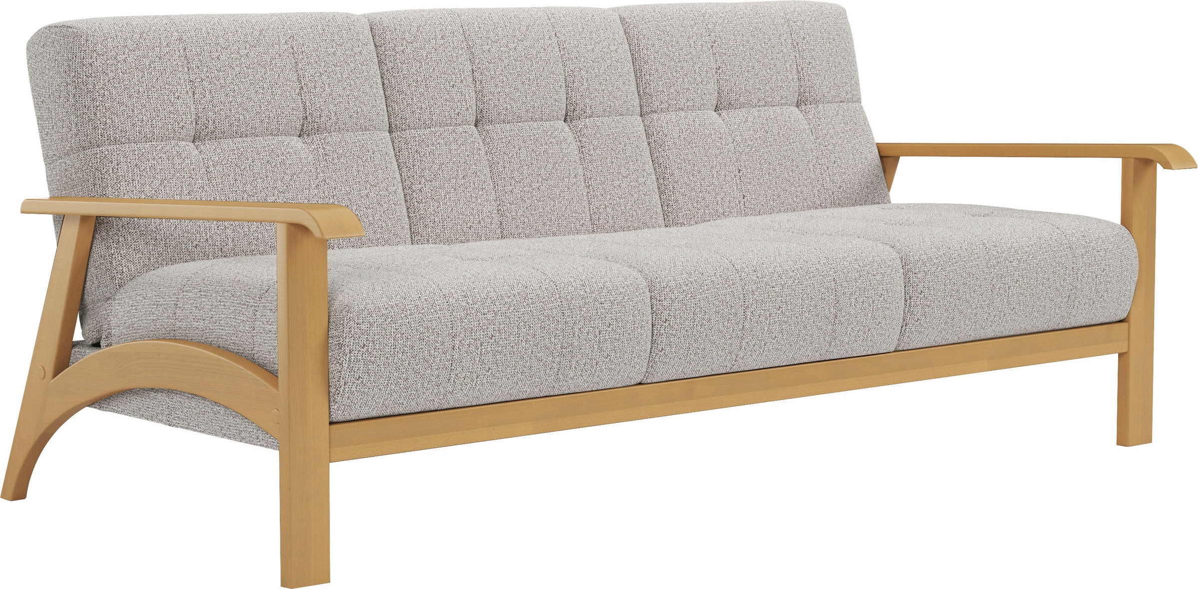 sit&more 3-Sitzer »Billund«, Armlehnen aus eichefarbigem Buchenholz, verschiedene Bezüge und Farben
