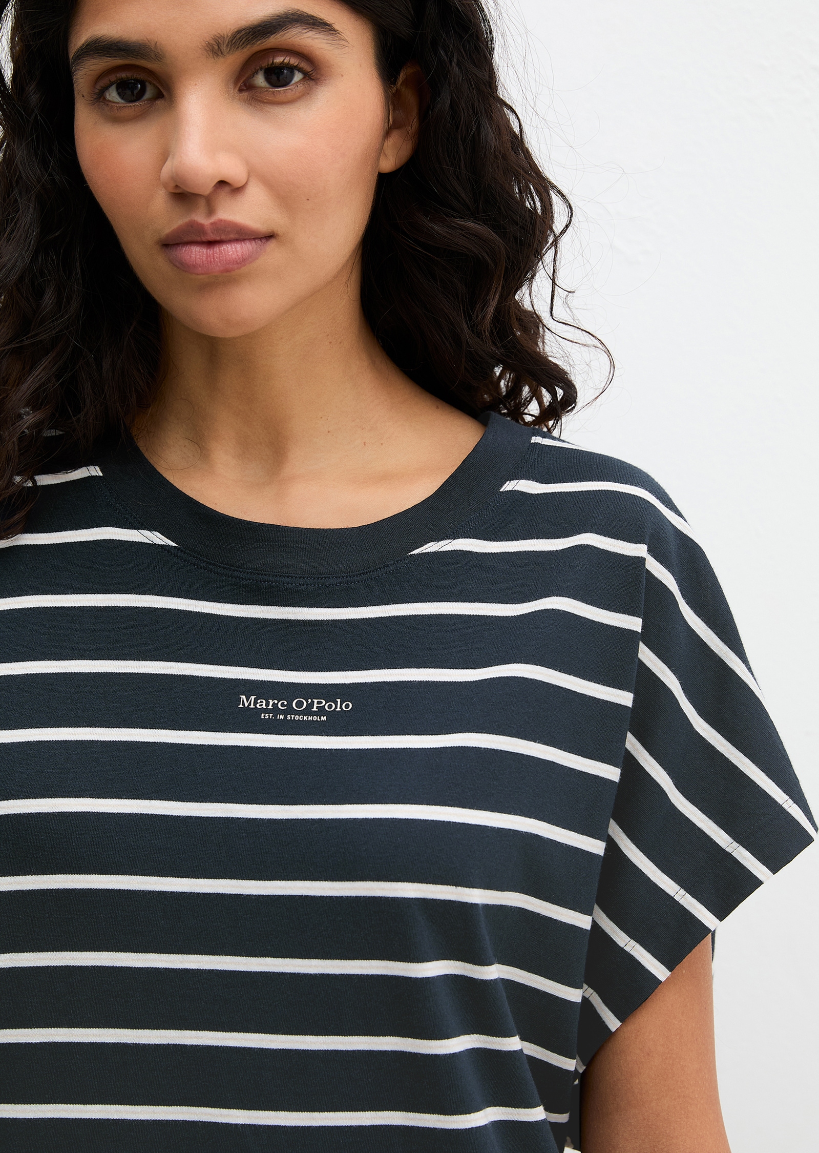 Marc O'Polo Nachthemd »Mix N Match Nightdress« Ohne Taschen gestreift, mit Rundhalsausschnitt