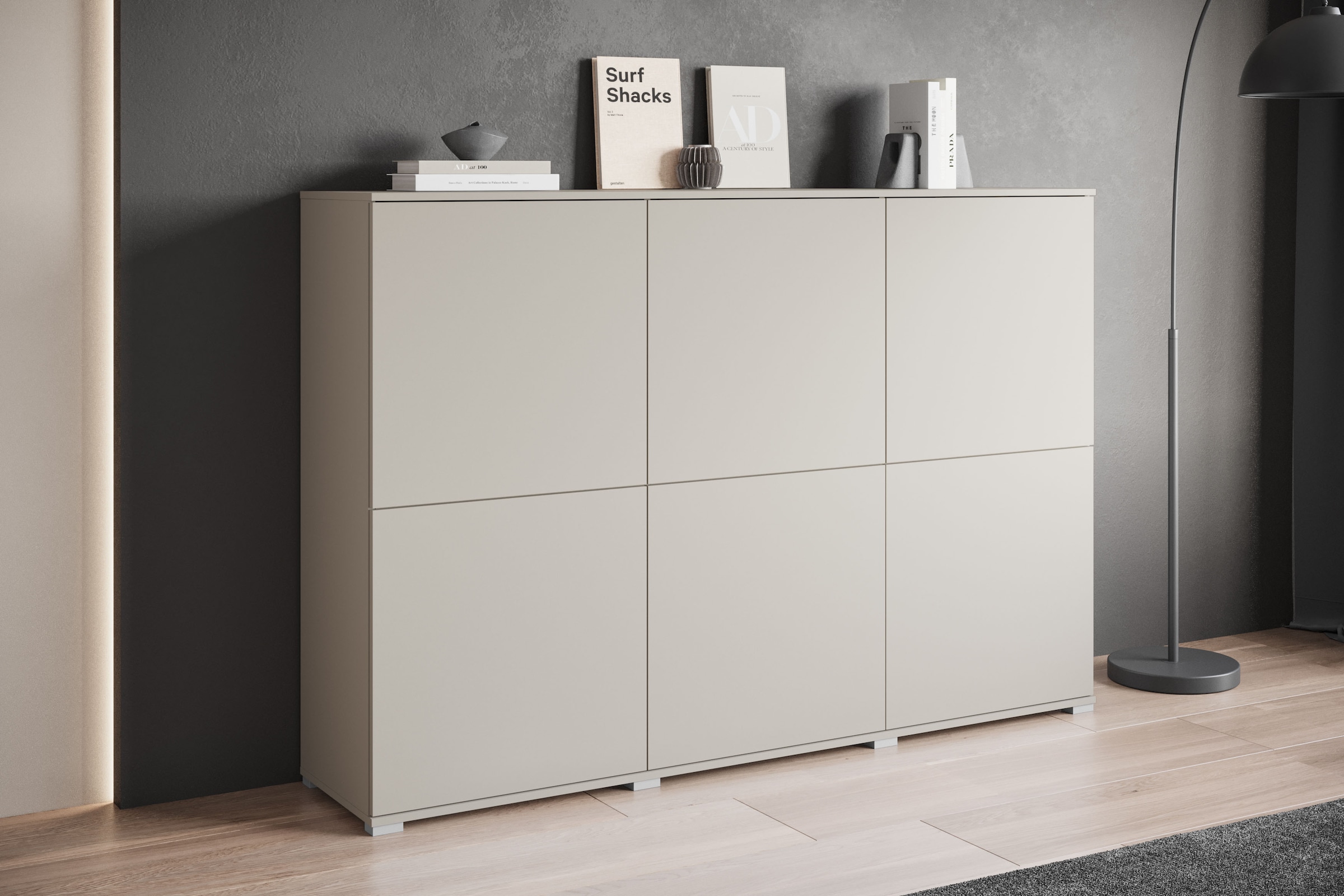INOSIGN Highboard »Kenia, moderne grifflose Hochkommode mit 6 Türen, Breite 180 cm« 1 Stk. tlg. Push-to-Open-Fronten, höhenverstellbaren Einlegeböden
