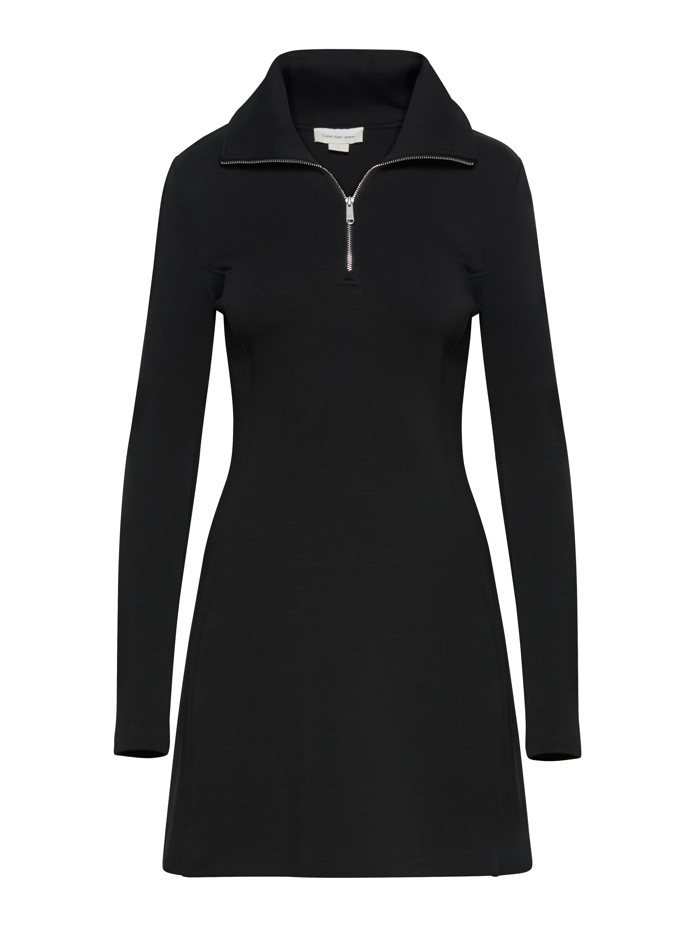Calvin Klein Jeans Jerseykleid Kragen mit Reißverschluss, eng anliegendes, ausgestelltes Design