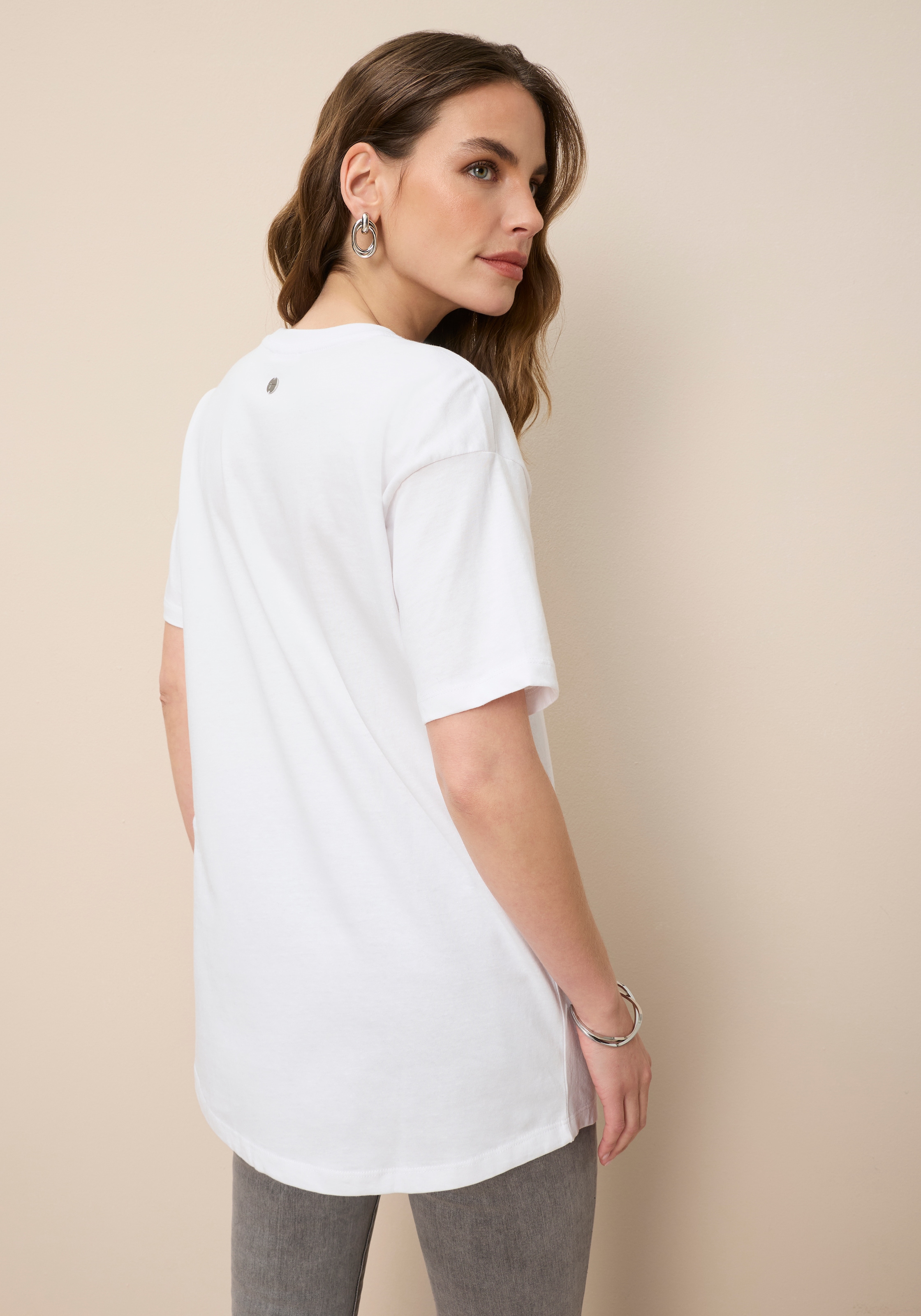 Tamaris Oversize-Shirt in Longform mit abgerundetem Saum