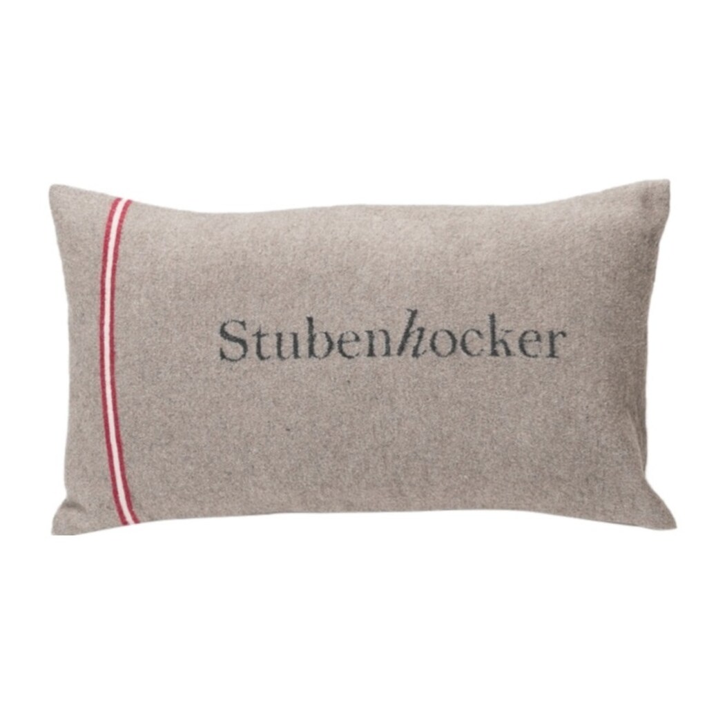DAVID FUSSENEGGER Kissenbezug, (1 St.), mit Schriftzug "Stubenhocker" - Made in Austria