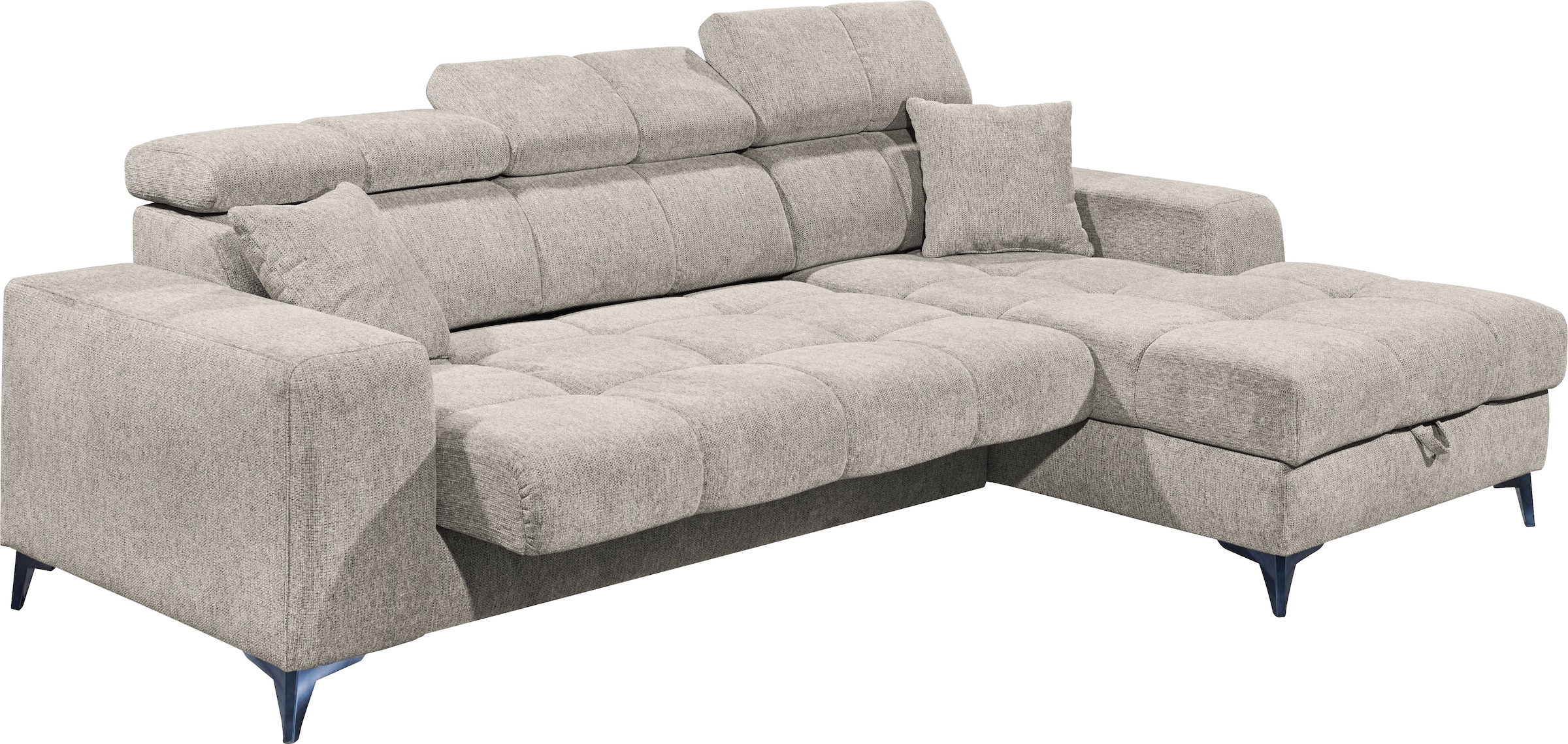 ED EXCITING DESIGN Ecksofa »Sydney L-Form«, (2 St.), frei im Raum stellbar, mit Bettkasten, inkl. Kopfteilverstellung