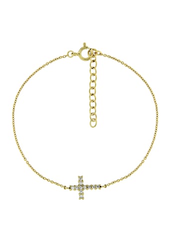 Armband »Armband Mittelteil Kreuz, Zirkonia Steine, Silber 925«