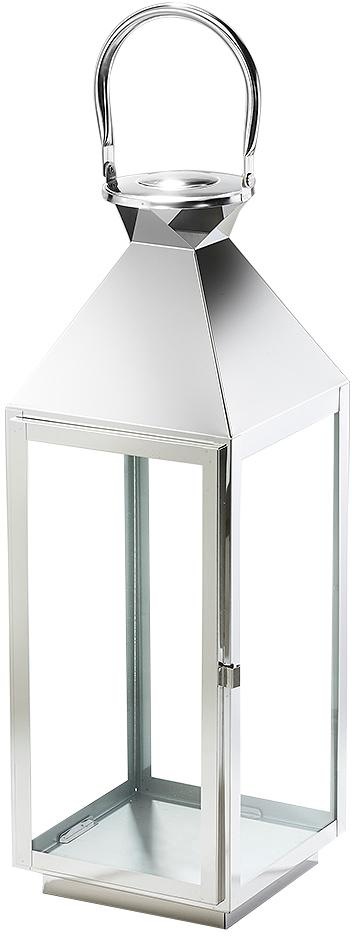 Home Affaire Kerzenlaterne »CALAIS« aus Edelstahl in silberfarben, Größe B/H/T: 19 cm x 65 cm x 18 cm
