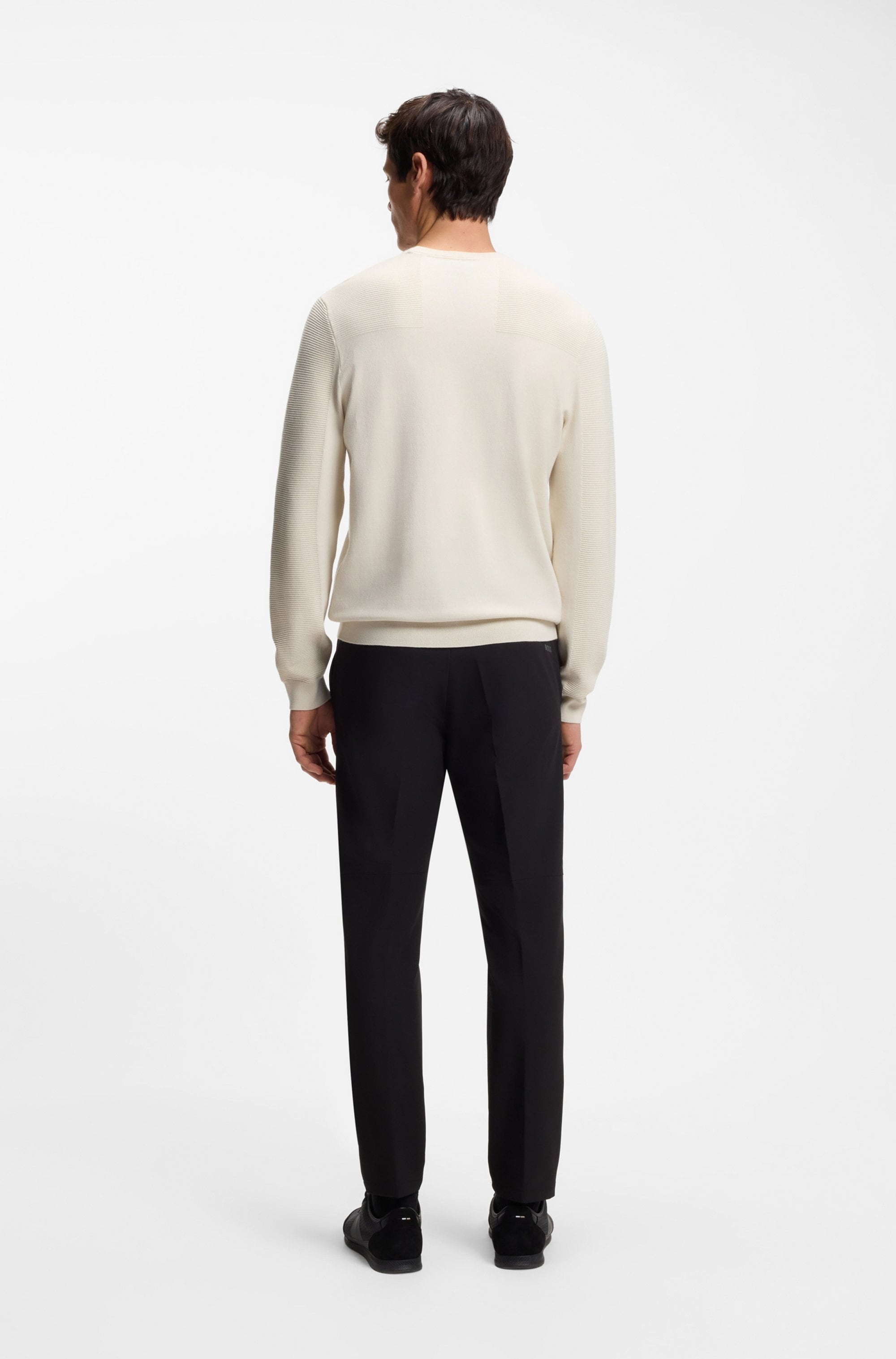 BOSS GREEN Strickpullover »KN Momentum-X CN« Rundhalsausschnitt, Regular Fit, kontrast HD-Logo