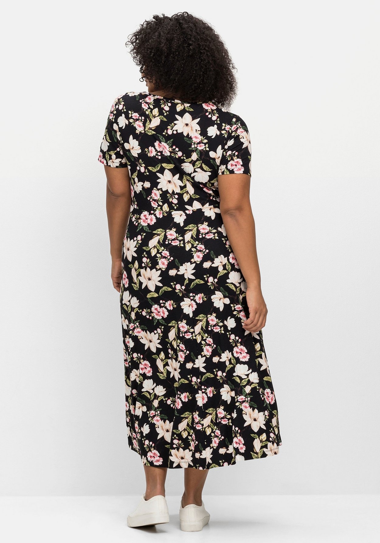 Sheego Jerseykleid »Jerseykleid in Midilänge, mit Blumendruck«