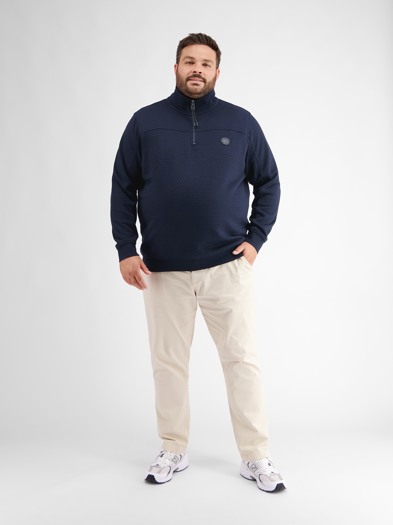 LERROS Sweatshirt »LERROS Sweat-Troyer mit Steppnähten«